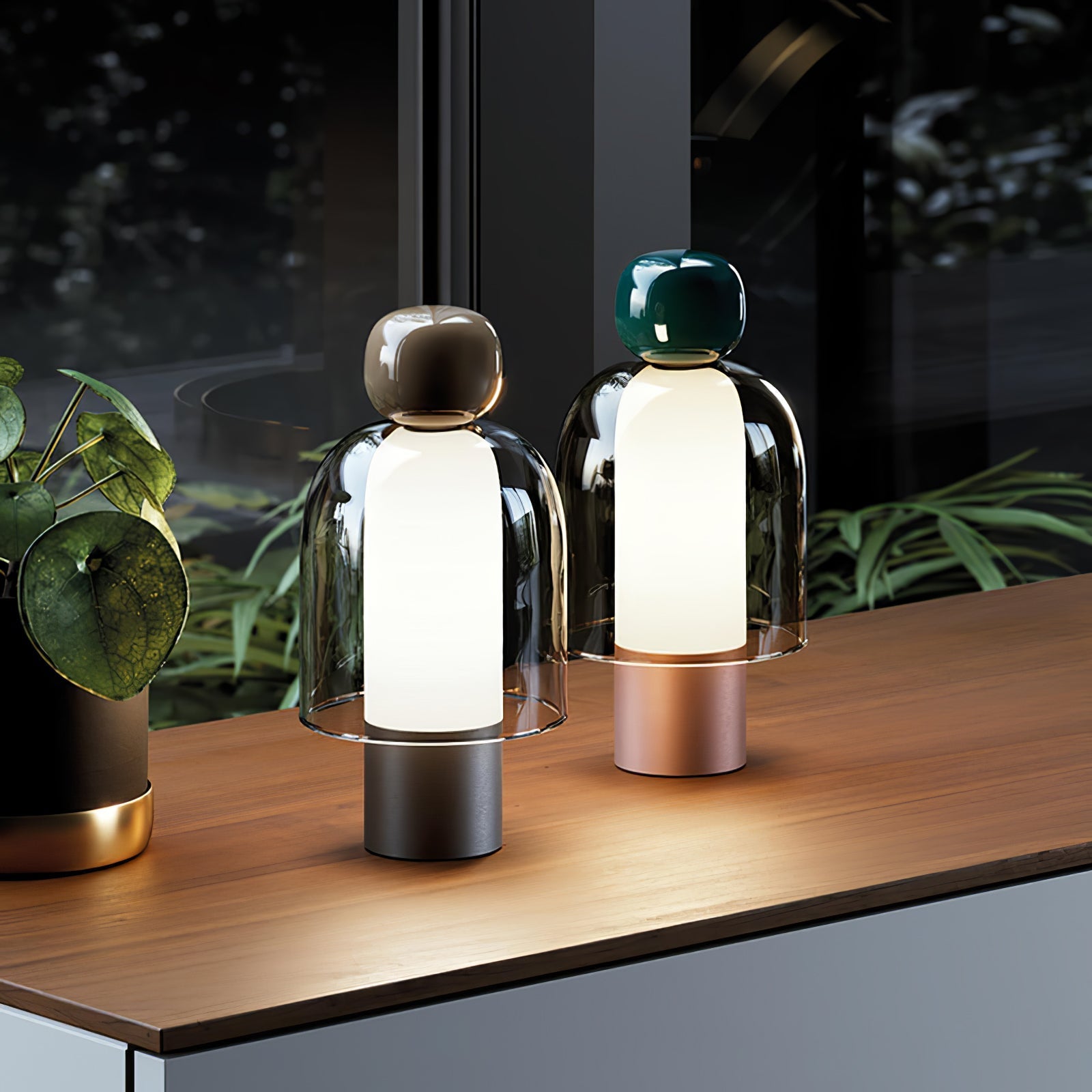 Nara Glass Artistic Table Lamp-Neutral Decor