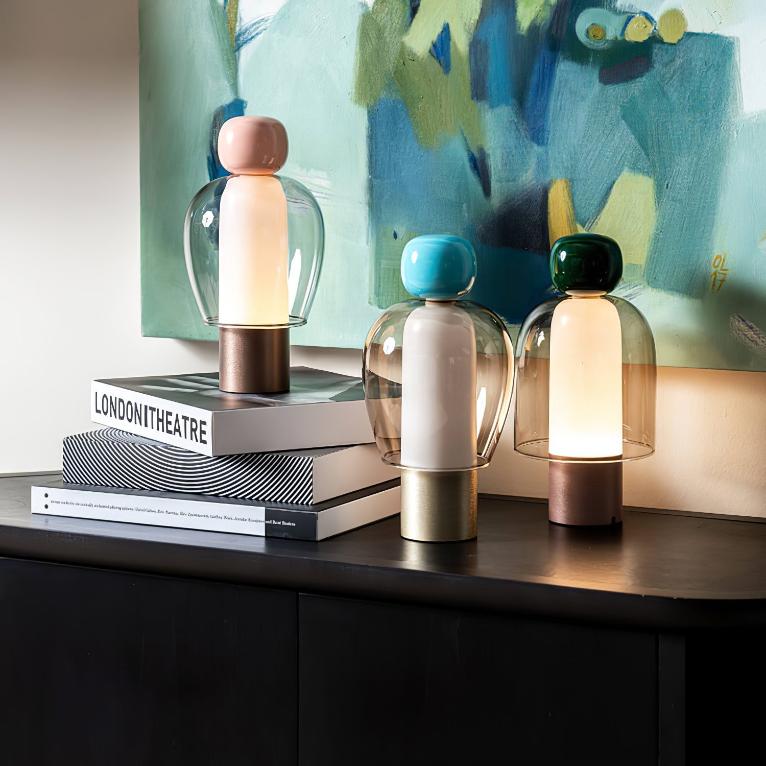 Nara Glass Artistic Table Lamp-Neutral Decor