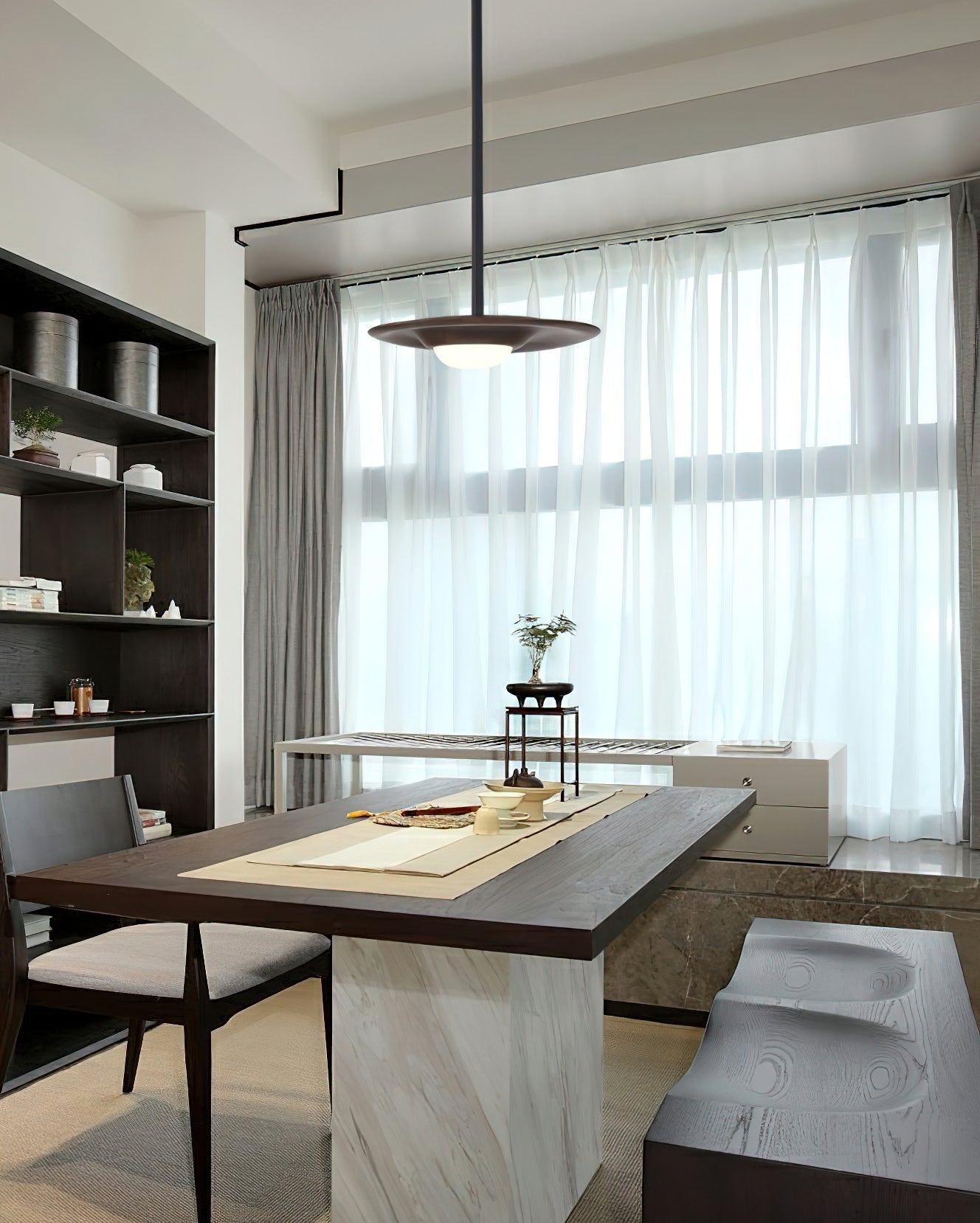 Cesilis Wood Pendant Light-Neutral Decor