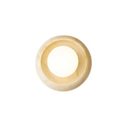 Front view of the Eclipse Marble Wall Sconce in a beige finish.