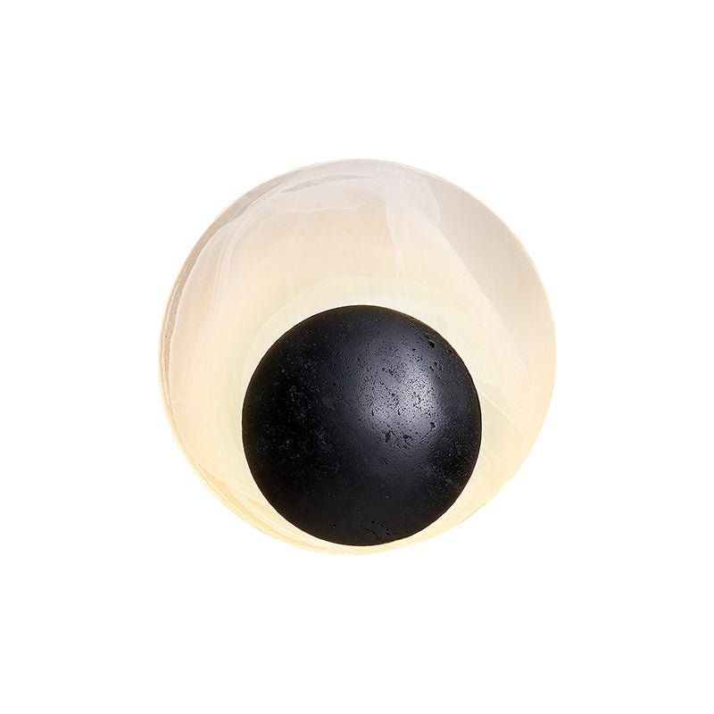 Orla Cosmica Eclipse Black Travertine Shell Wall Lamp-Neutral Decor