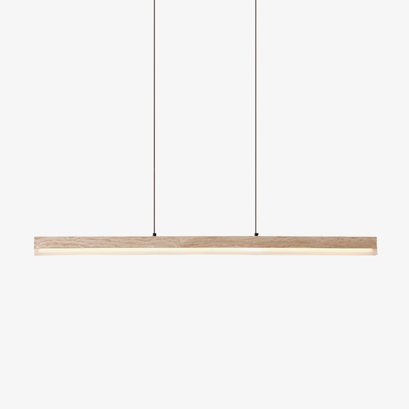 Eris Rectangular Travertine Pendant Light-Neutral Decor