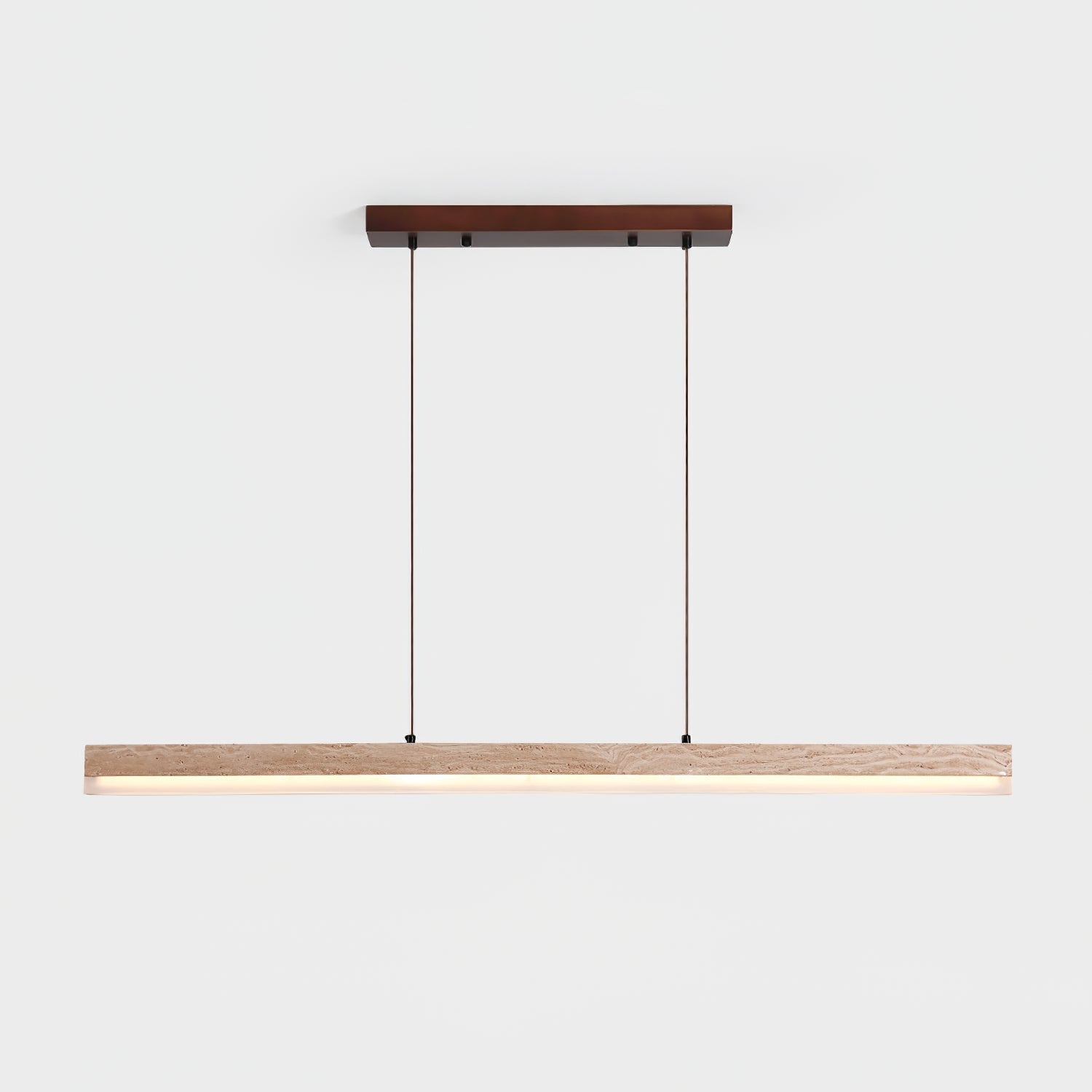 Eris Rectangular Travertine Pendant Light-Neutral Decor