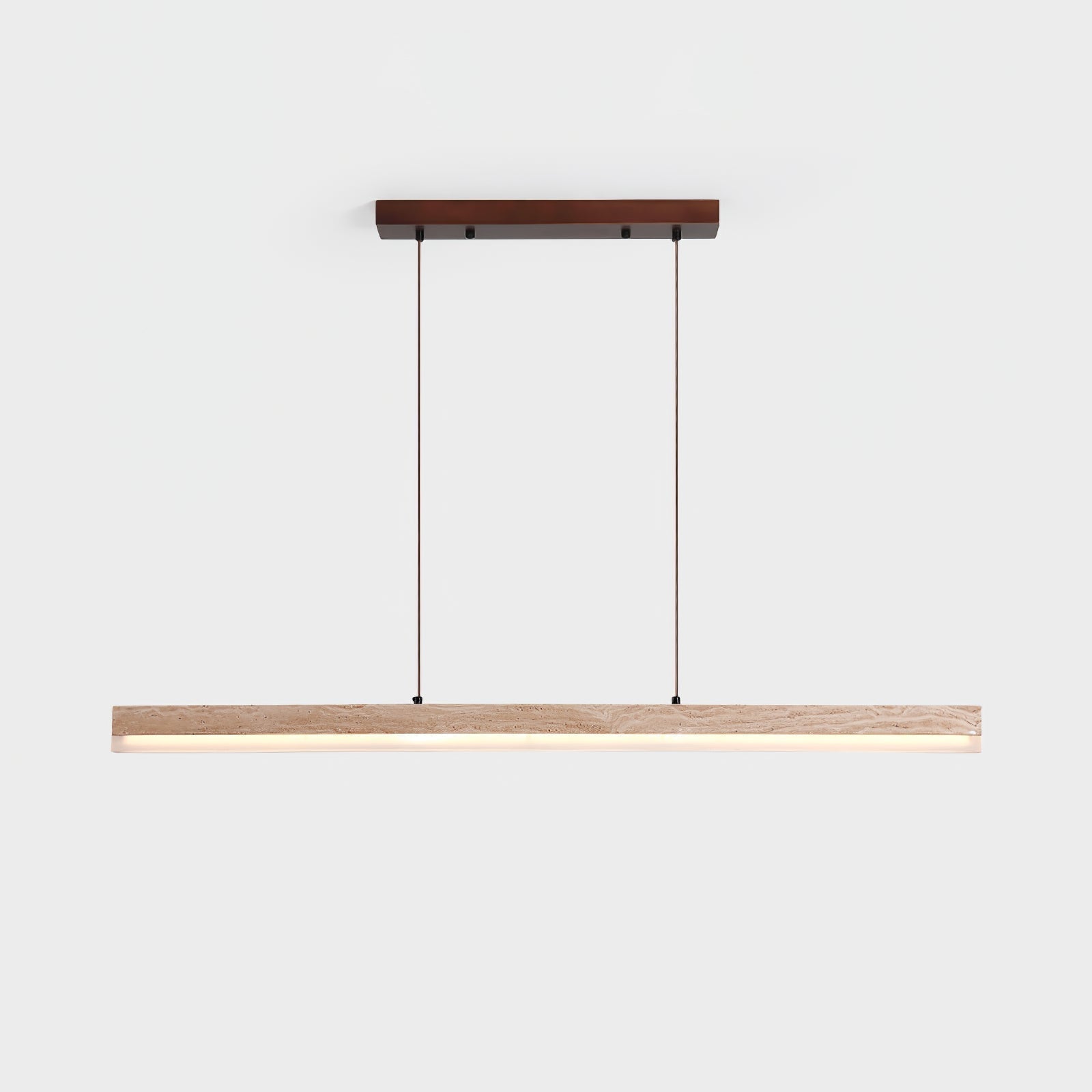 Eris Rectangular Travertine Pendant Light-Neutral Decor
