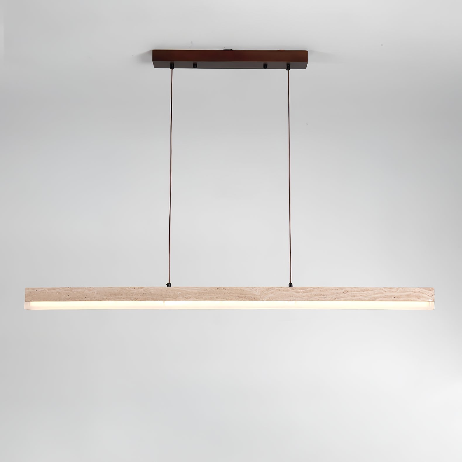 Eris Rectangular Travertine Pendant Light-Neutral Decor
