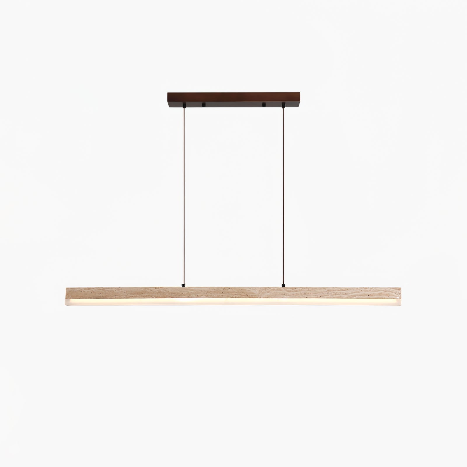 Eris Rectangular Travertine Pendant Light-Neutral Decor
