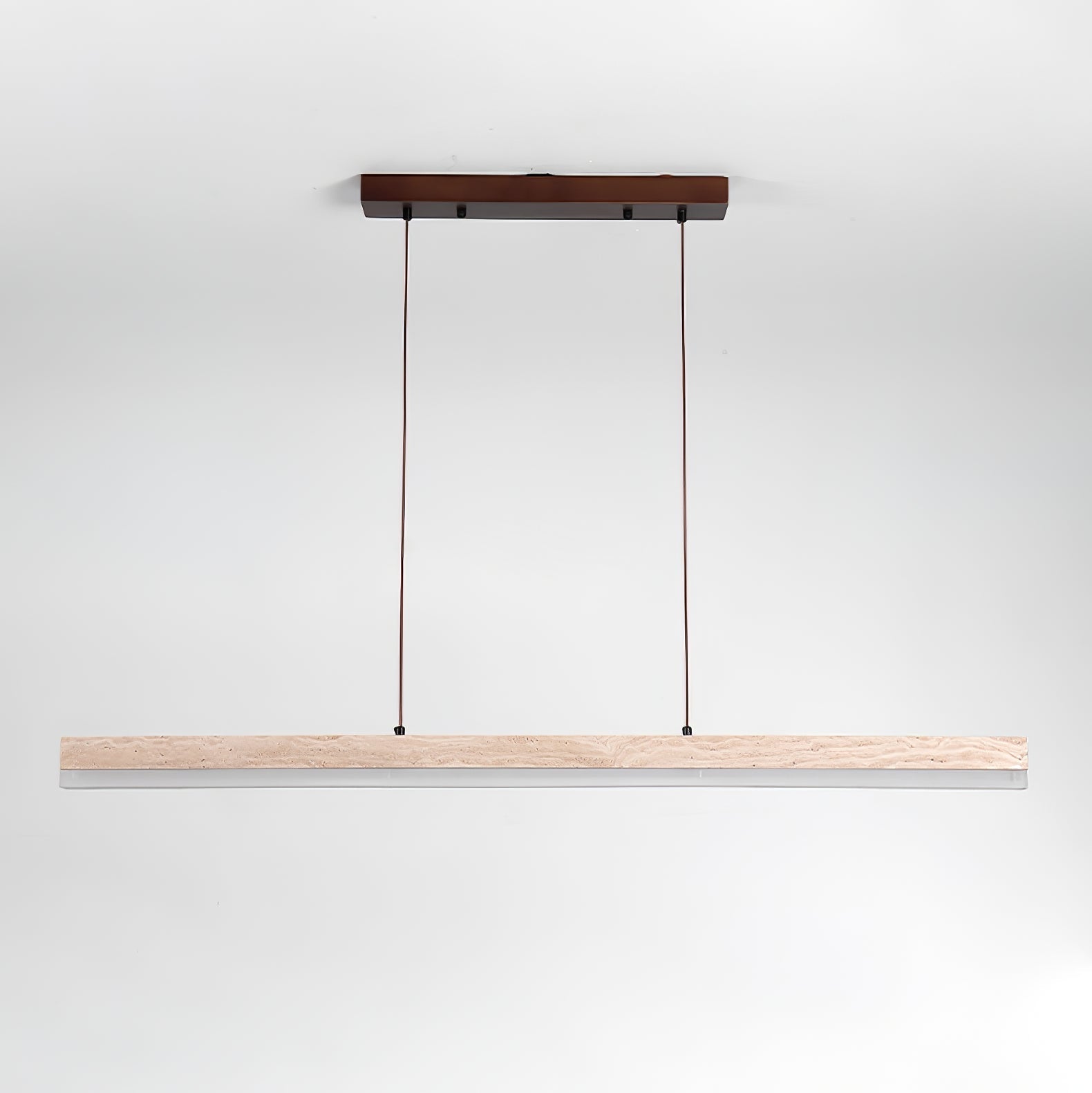 Eris Rectangular Travertine Pendant Light-Neutral Decor