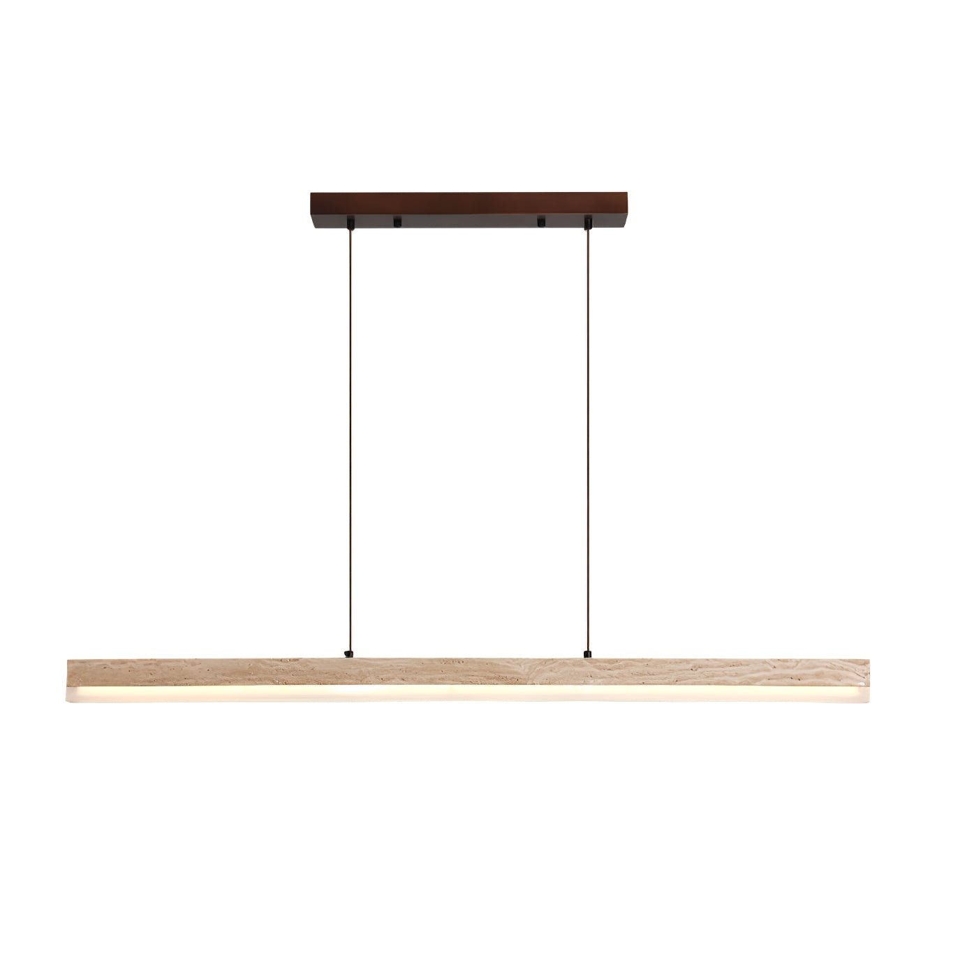 Eris Rectangular Travertine Pendant Light-Neutral Decor