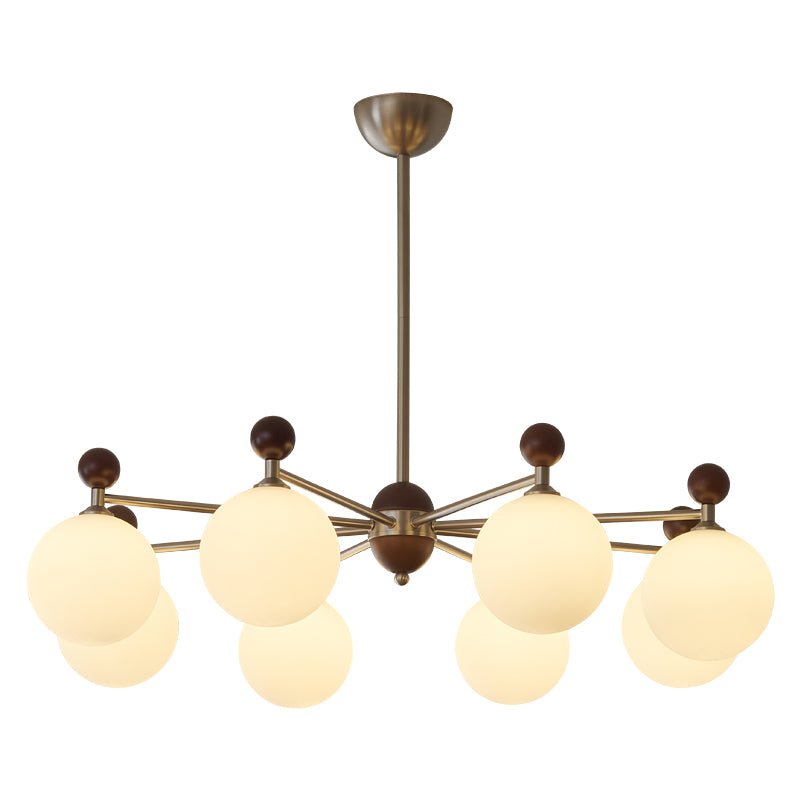 Cimirora Traditional Elegance Wood Glass Chandelier-Neutral Decor