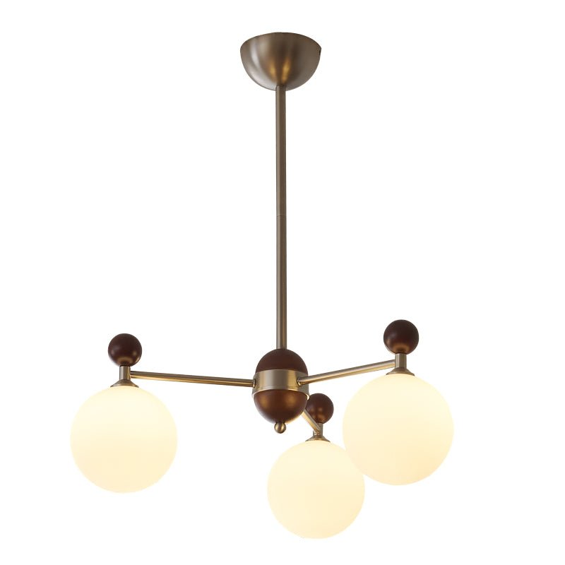 Cimirora Traditional Elegance Wood Glass Chandelier-Neutral Decor
