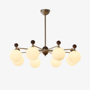 Cimirora Traditional Elegance Wood Glass Chandelier-Neutral Decor