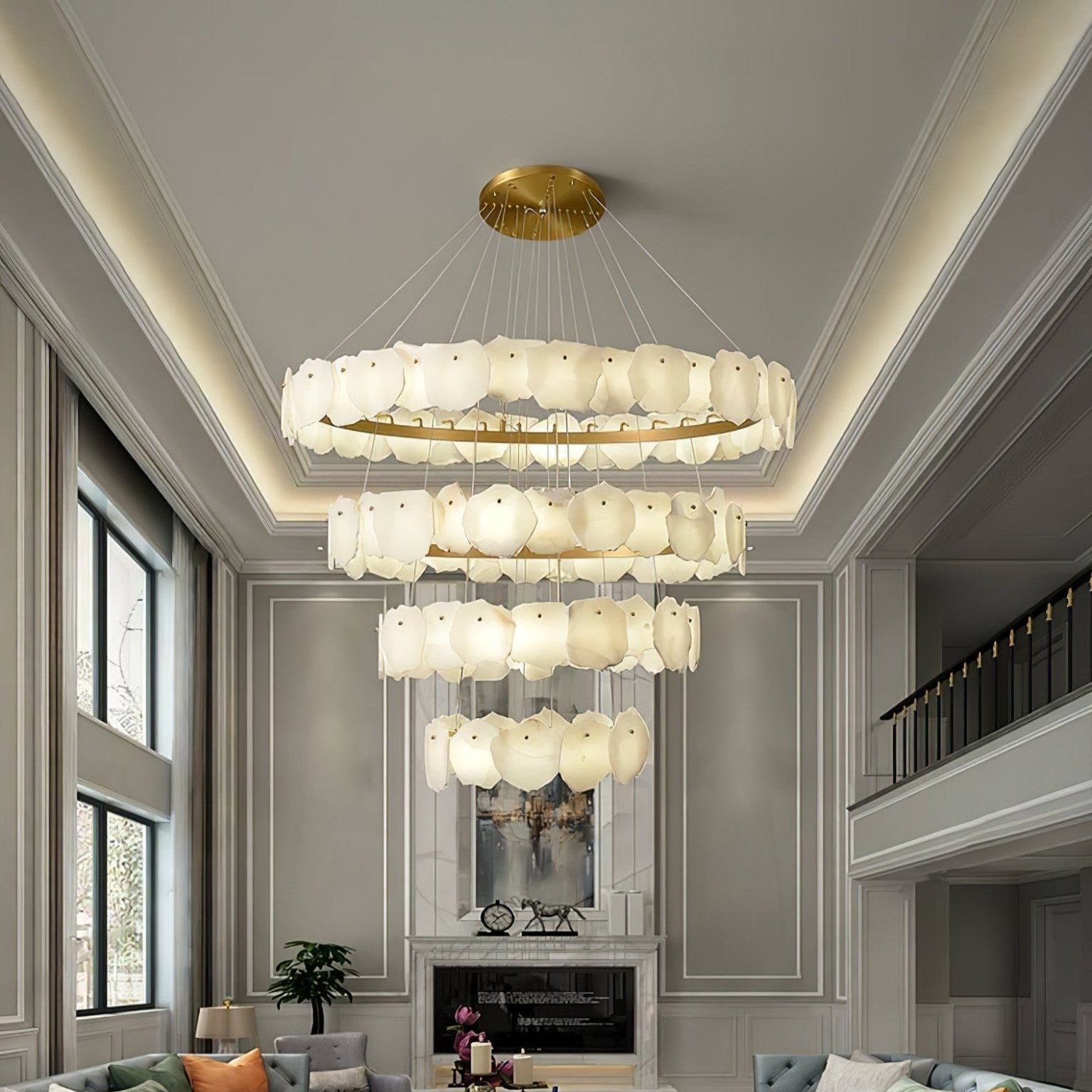 Selene Luxury Alabaster Chandelier-Neutral Decor