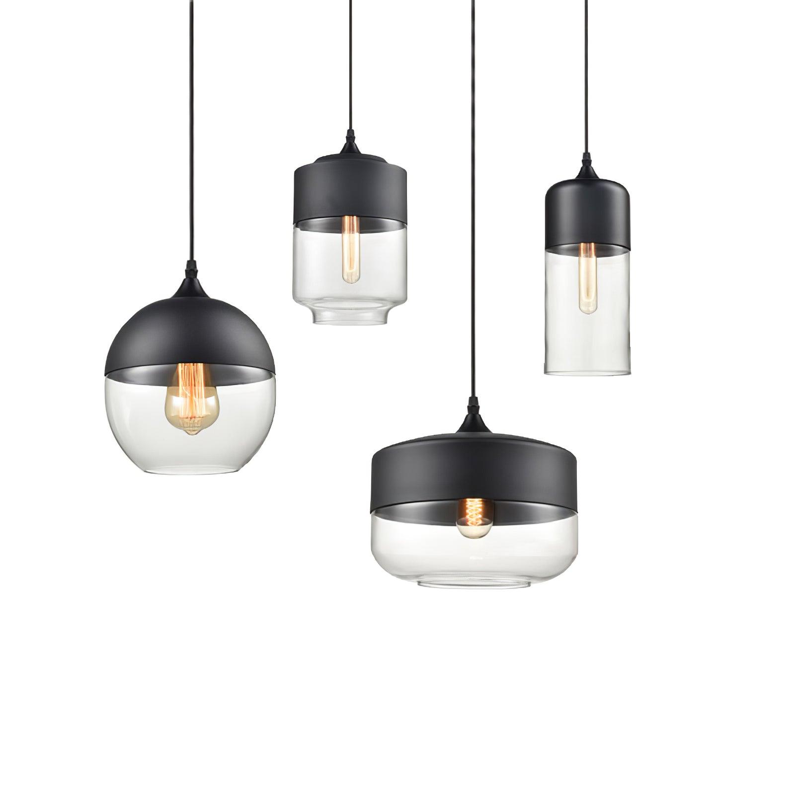Aura Industrial Glass Pendant Lamp-Neutral Decor