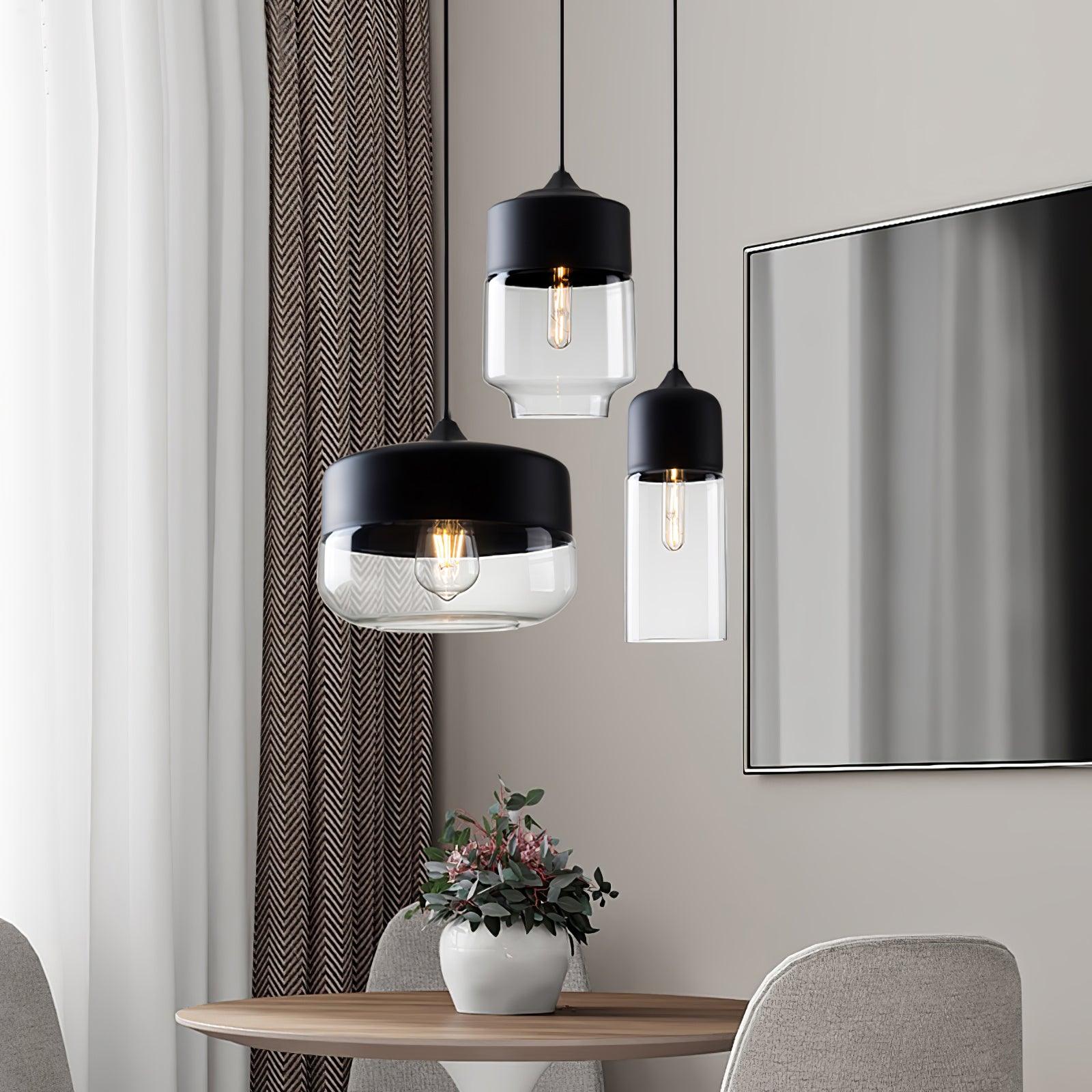 Aura Industrial Glass Pendant Lamp-Neutral Decor