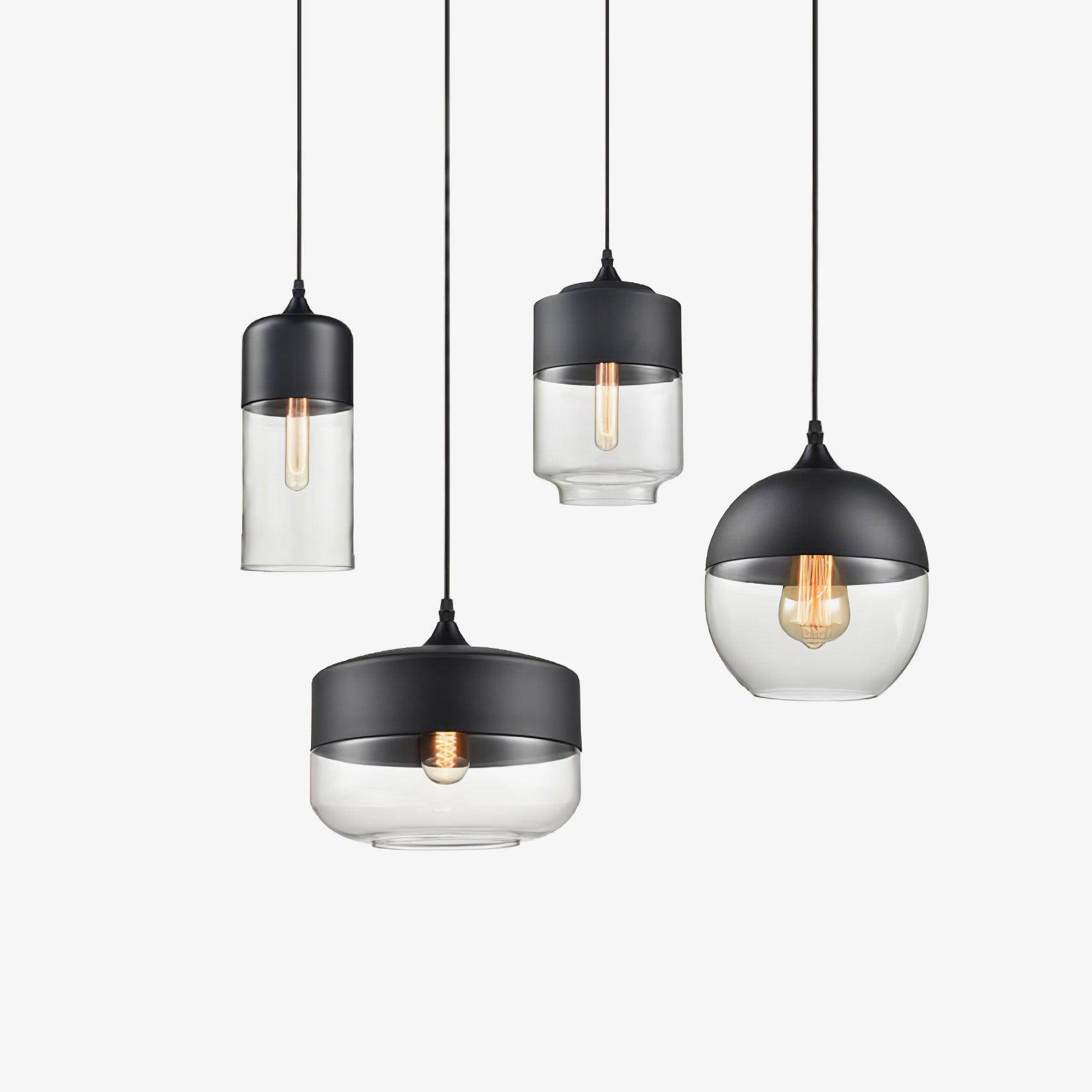Aura Industrial Glass Pendant Lamp-Neutral Decor