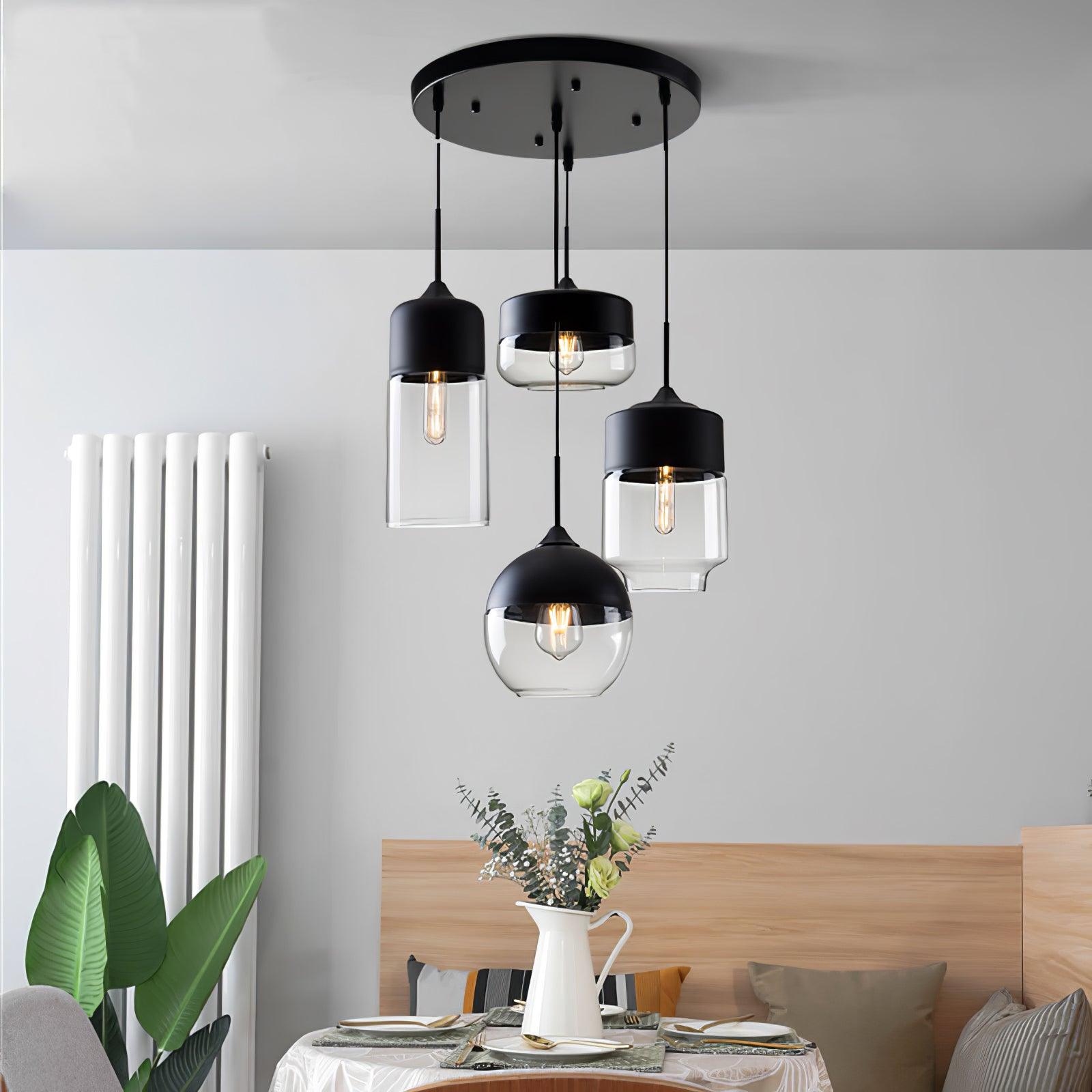 Aura Industrial Glass Pendant Lamp-Neutral Decor
