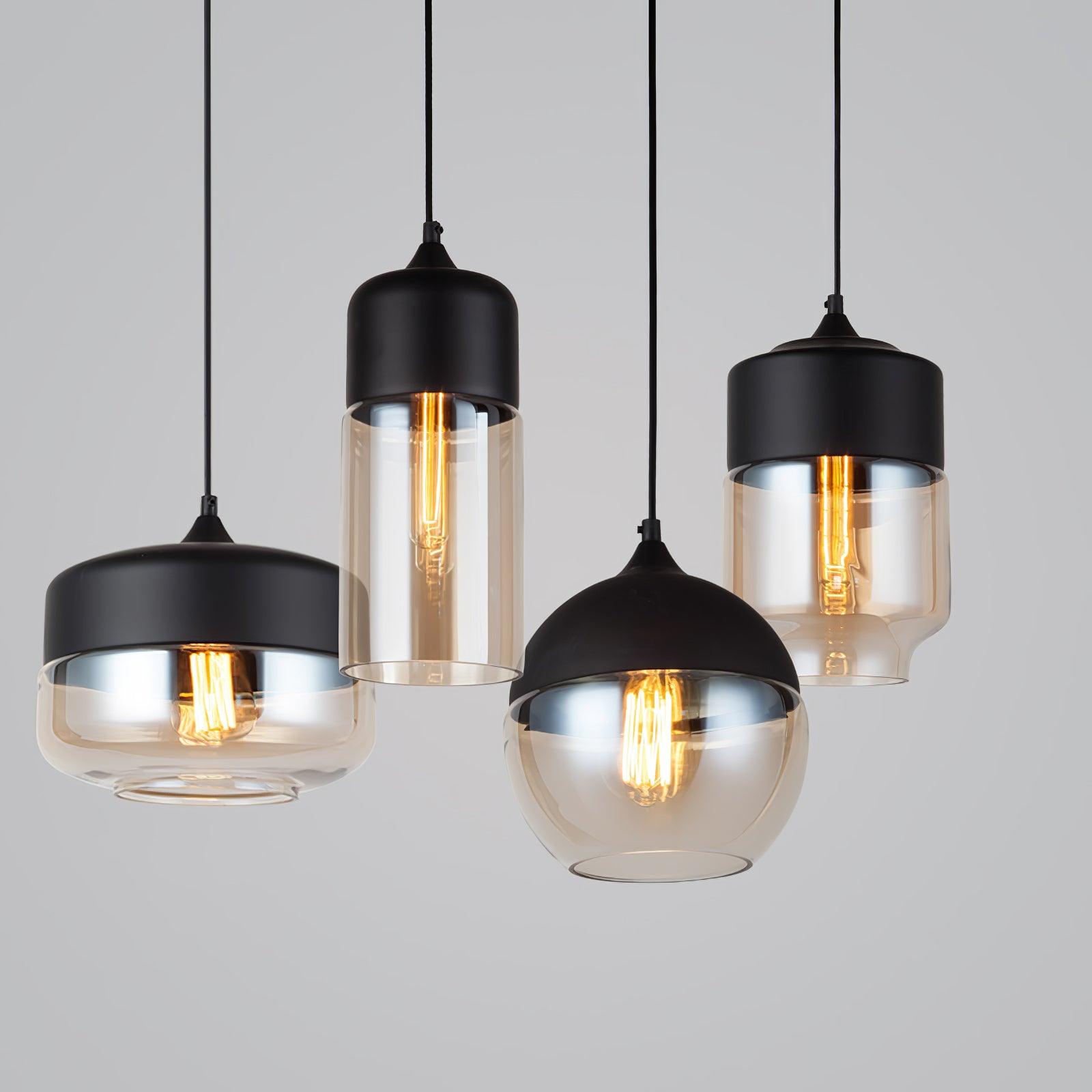 Aura Industrial Glass Pendant Lamp-Neutral Decor