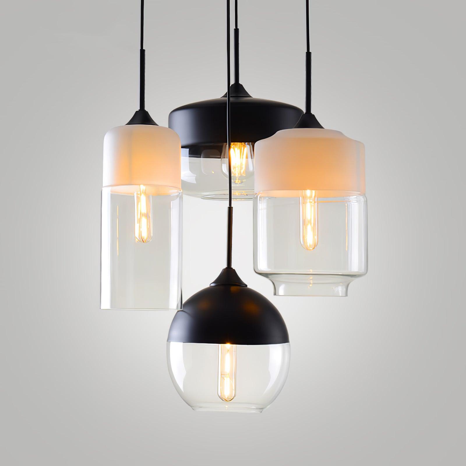 Aura Industrial Glass Pendant Lamp-Neutral Decor