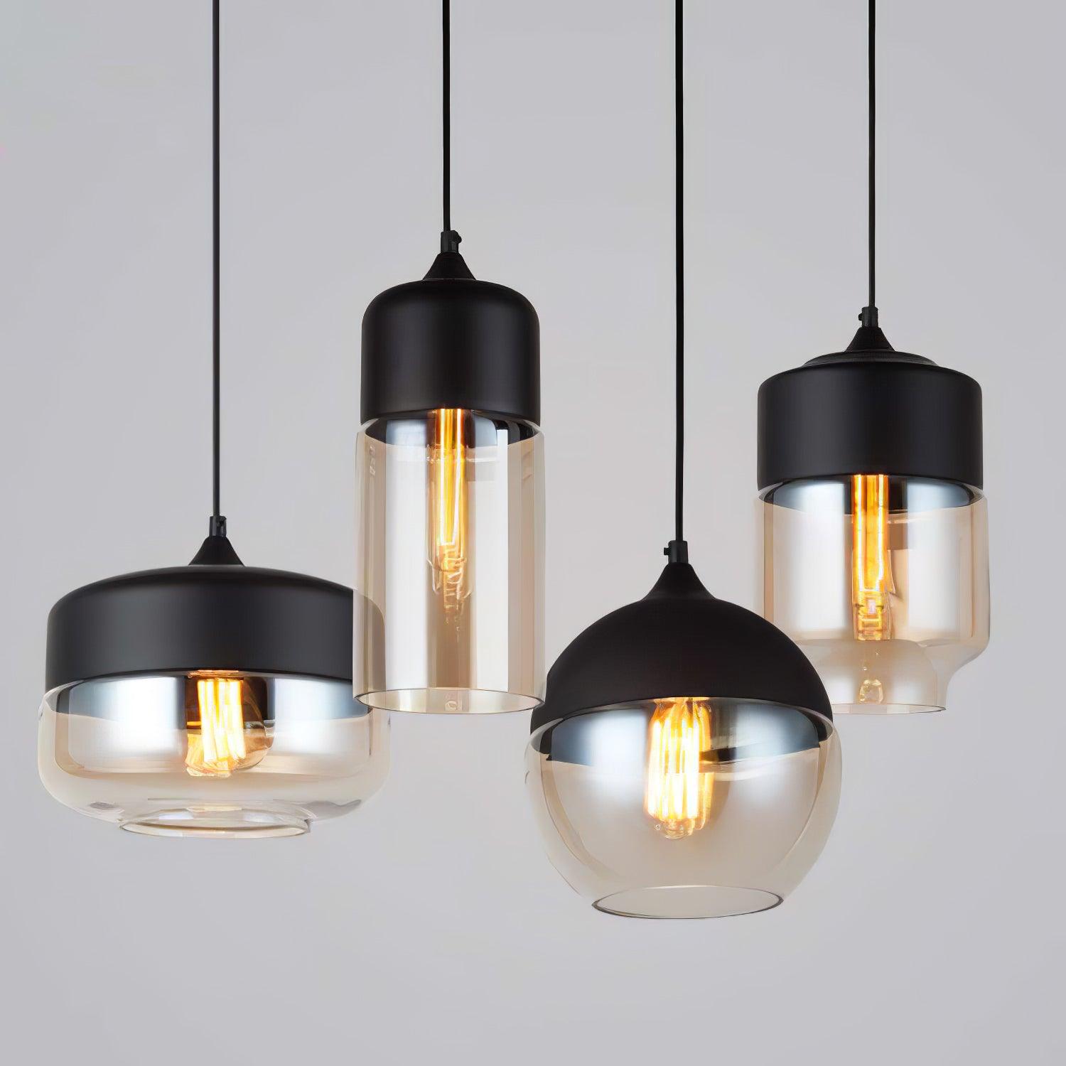 Aura Industrial Glass Pendant Lamp-Neutral Decor