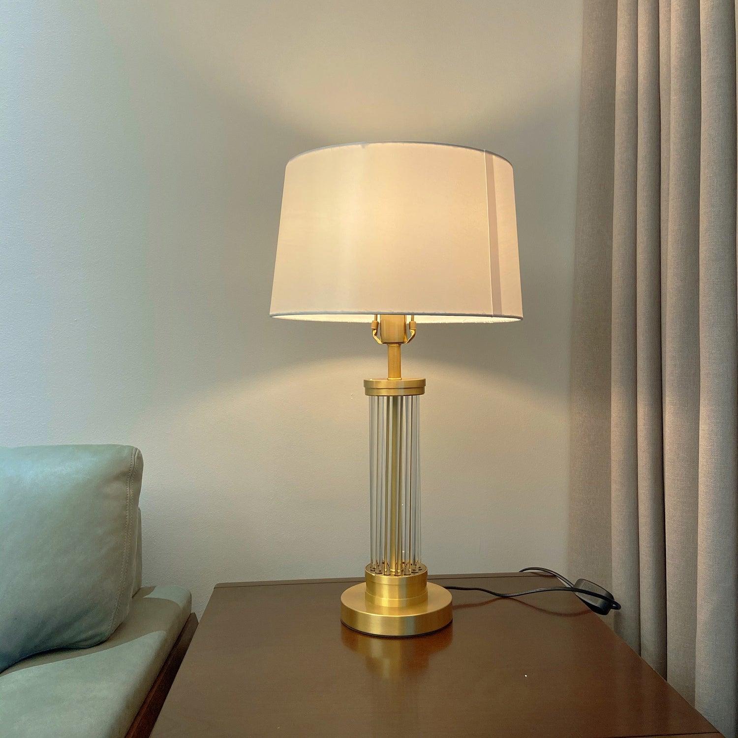 Leloz Fabric Table Lamp-Neutral Decor