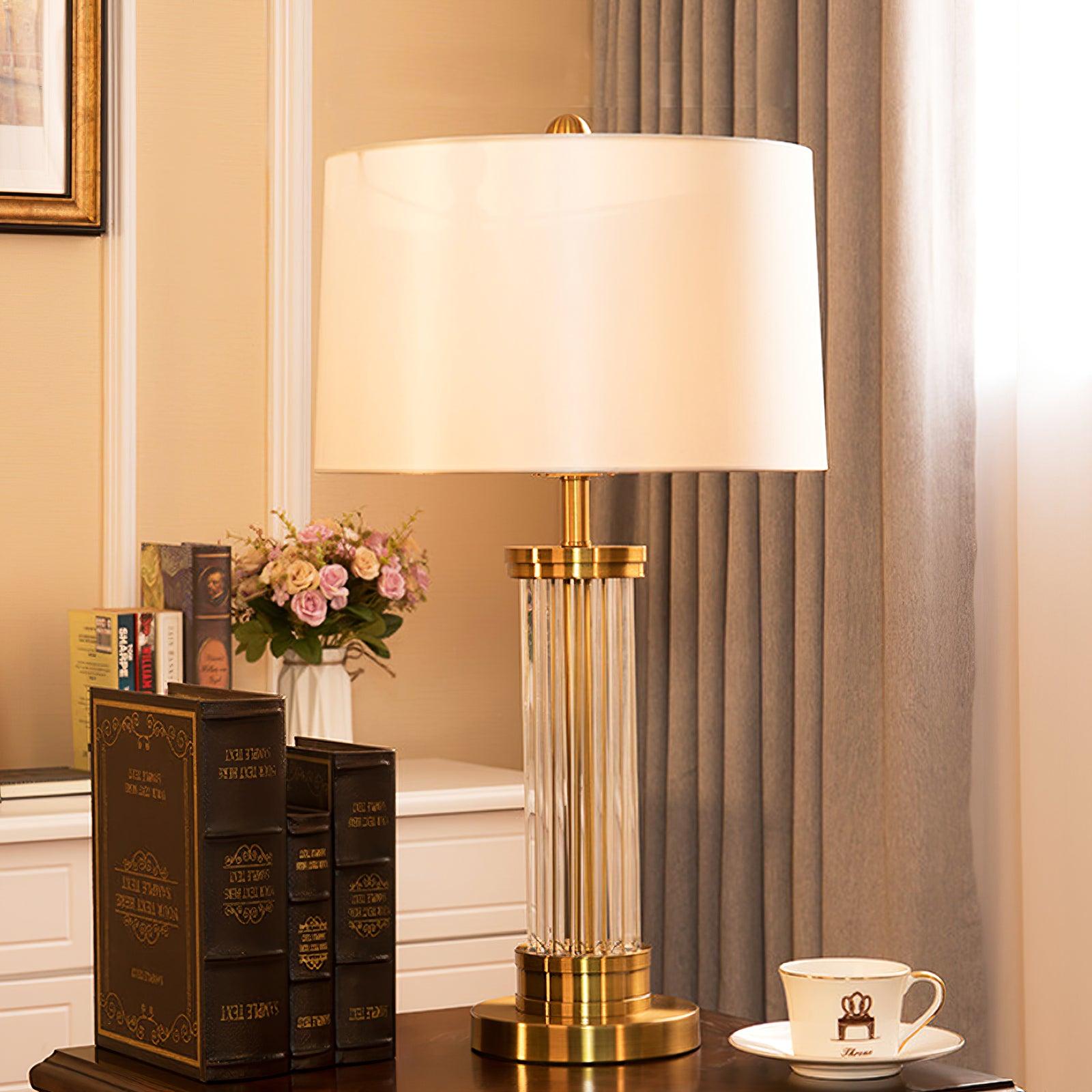 Leloz Fabric Table Lamp-Neutral Decor