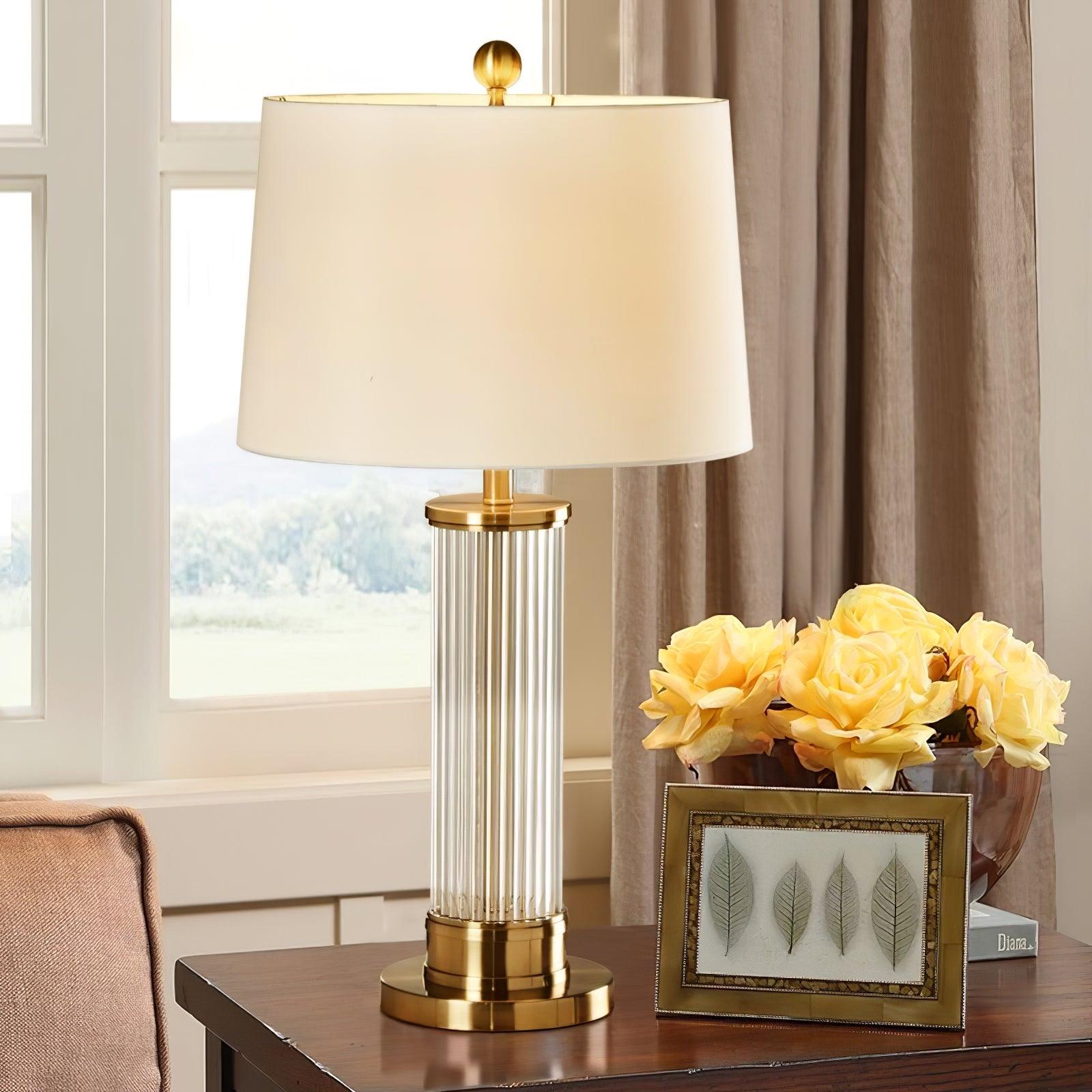 Leloz Fabric Table Lamp-Neutral Decor