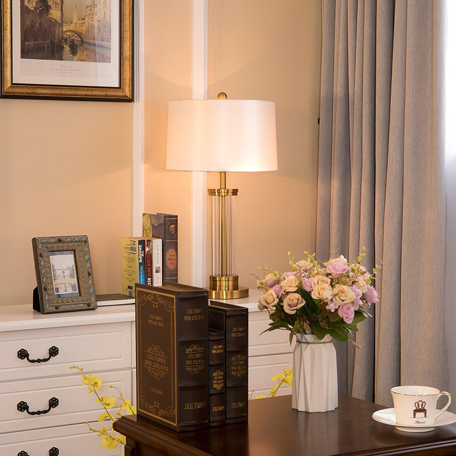 Leloz Fabric Table Lamp-Neutral Decor
