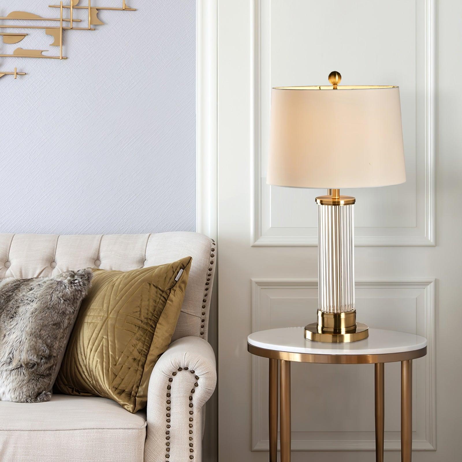 Leloz Fabric Table Lamp-Neutral Decor