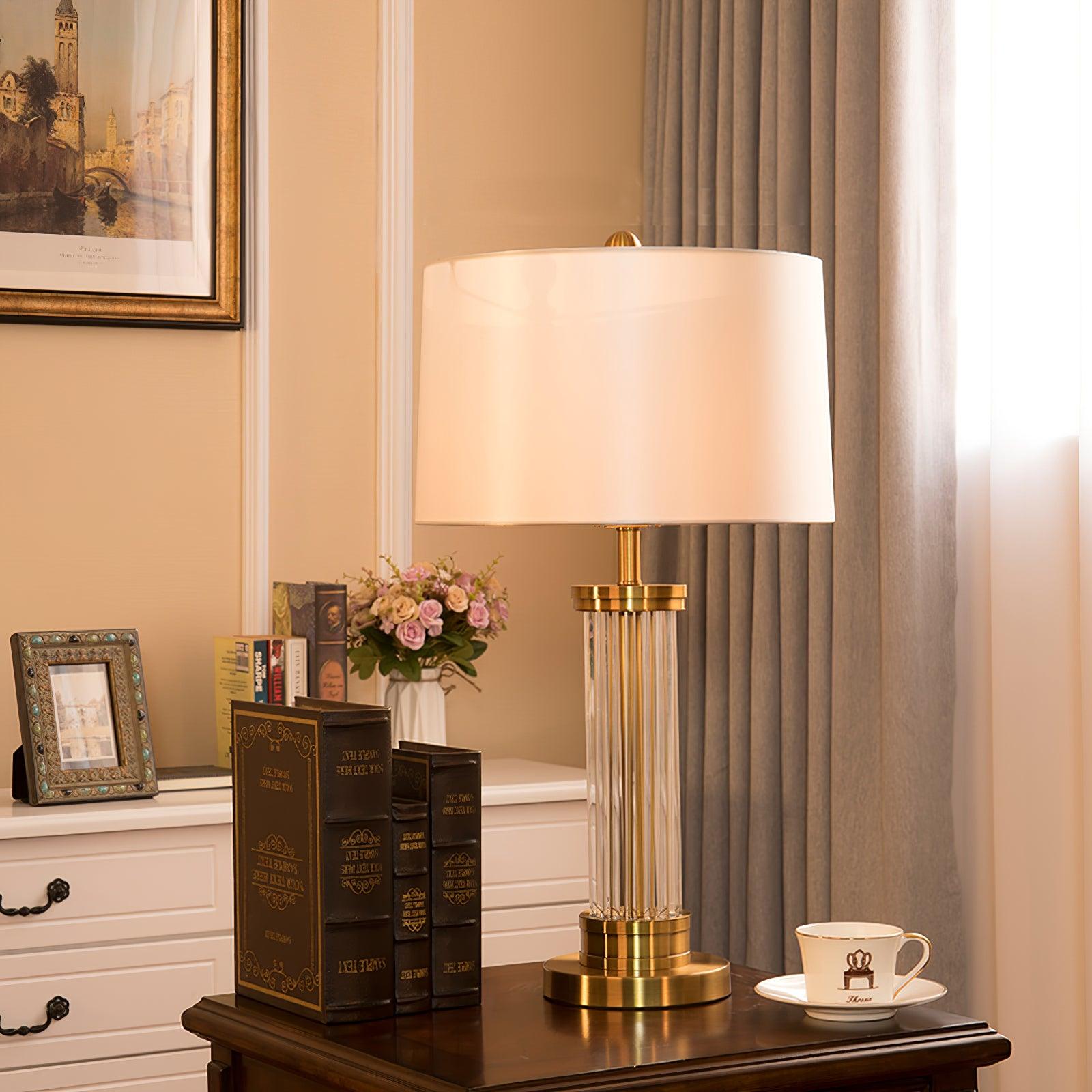 Leloz Fabric Table Lamp-Neutral Decor
