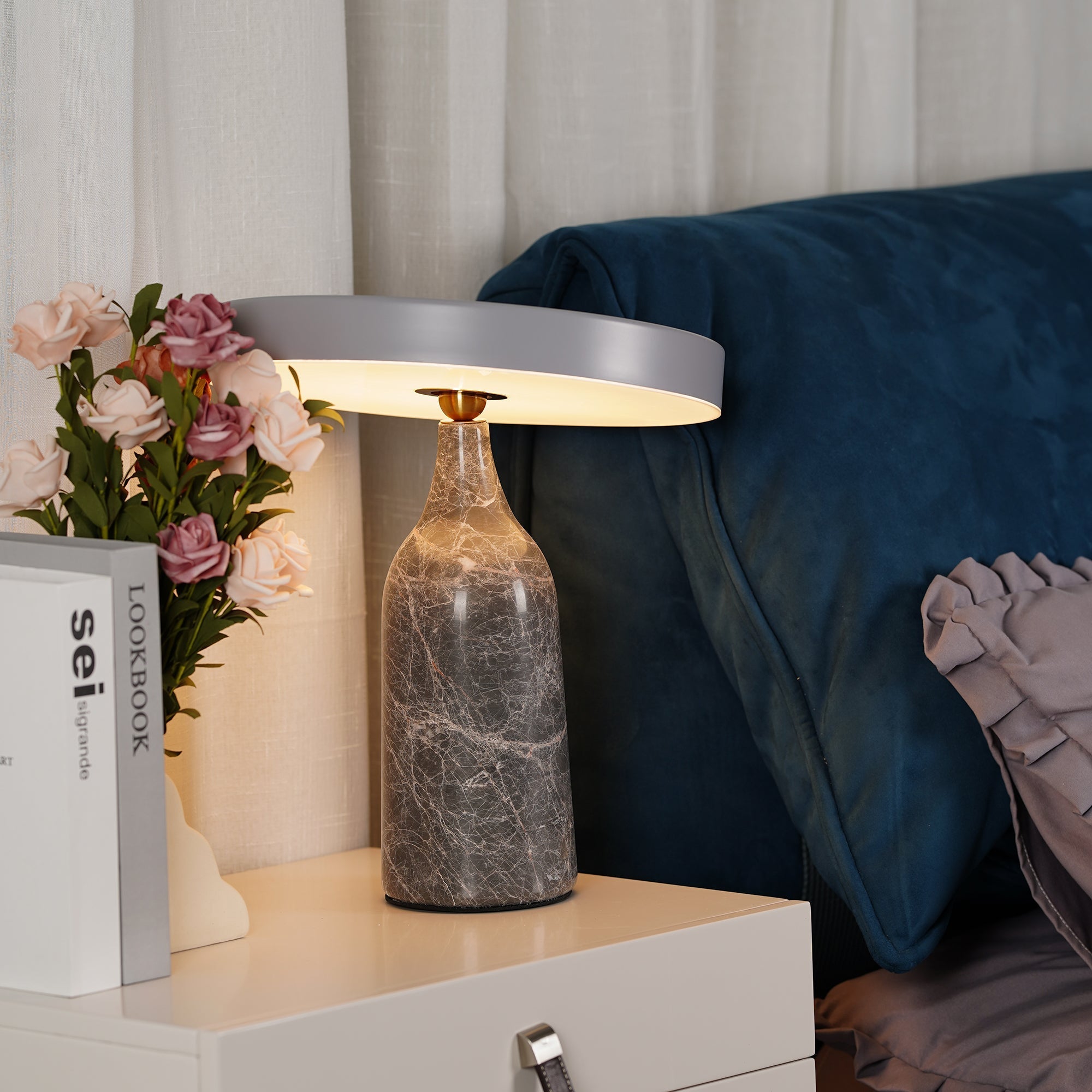 Astrian Marble Minimalist Table Lamp-Neutral Decor