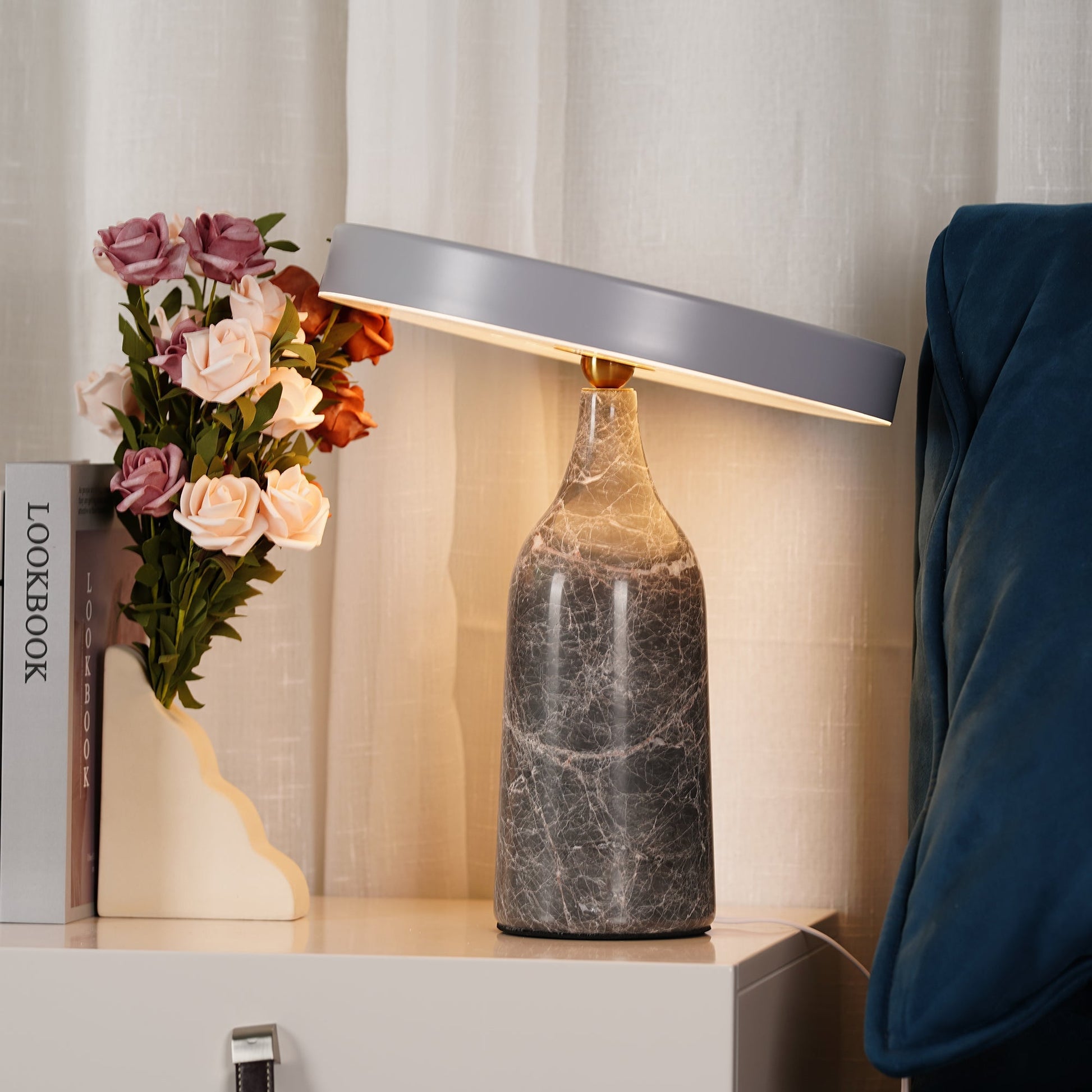 Astrian Marble Minimalist Table Lamp-Neutral Decor