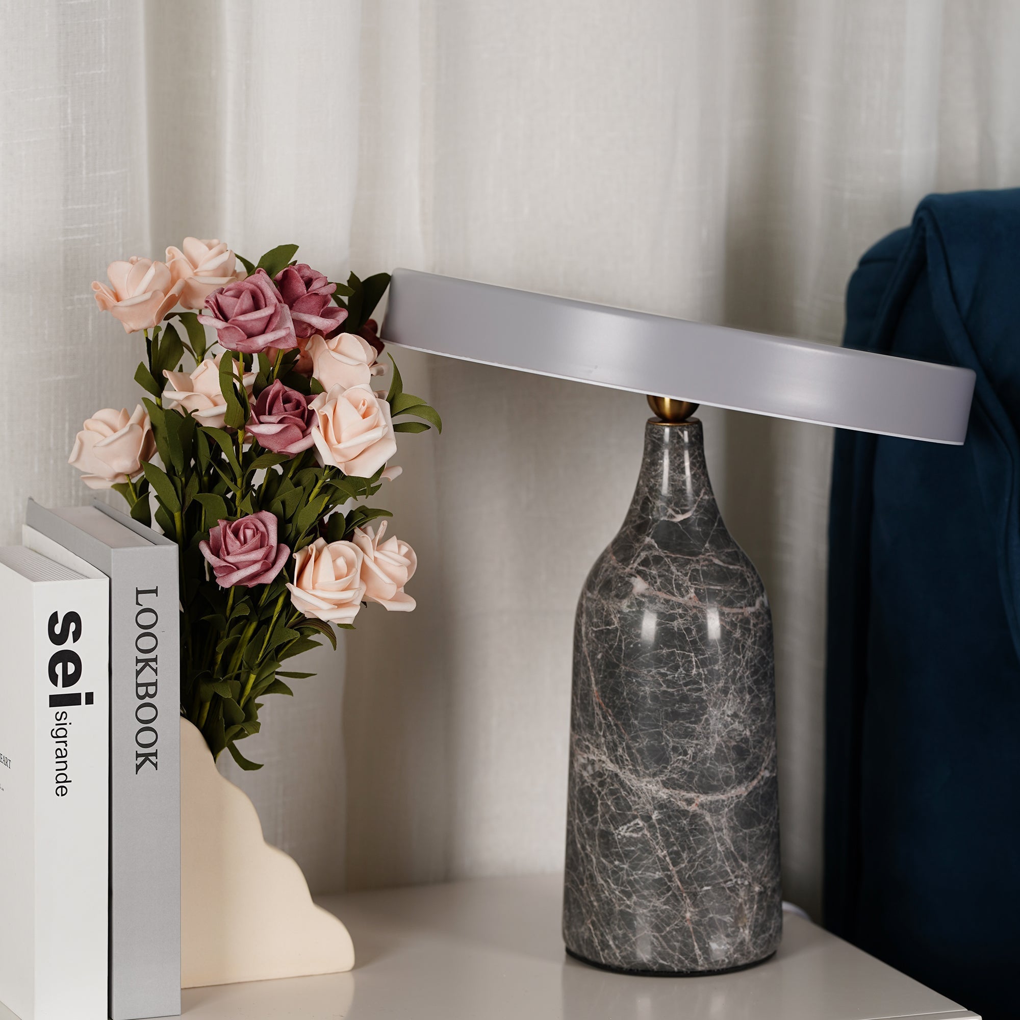 Astrian Marble Minimalist Table Lamp-Neutral Decor
