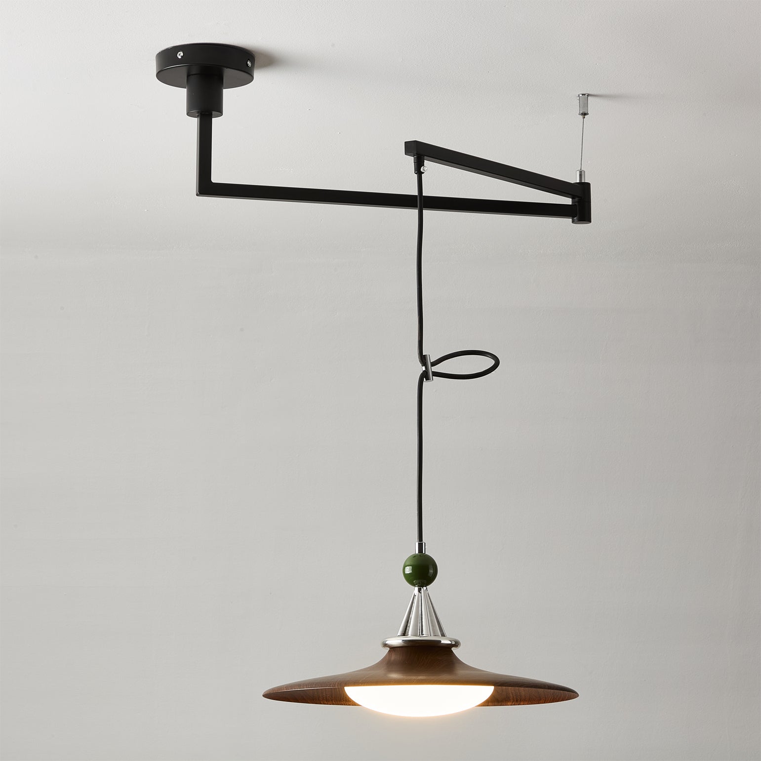 The light fixture against a dark background.
