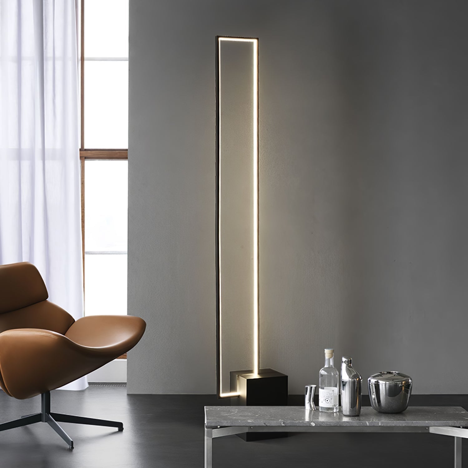 Keloza Aluminum Floor Lamp-Neutral Decor