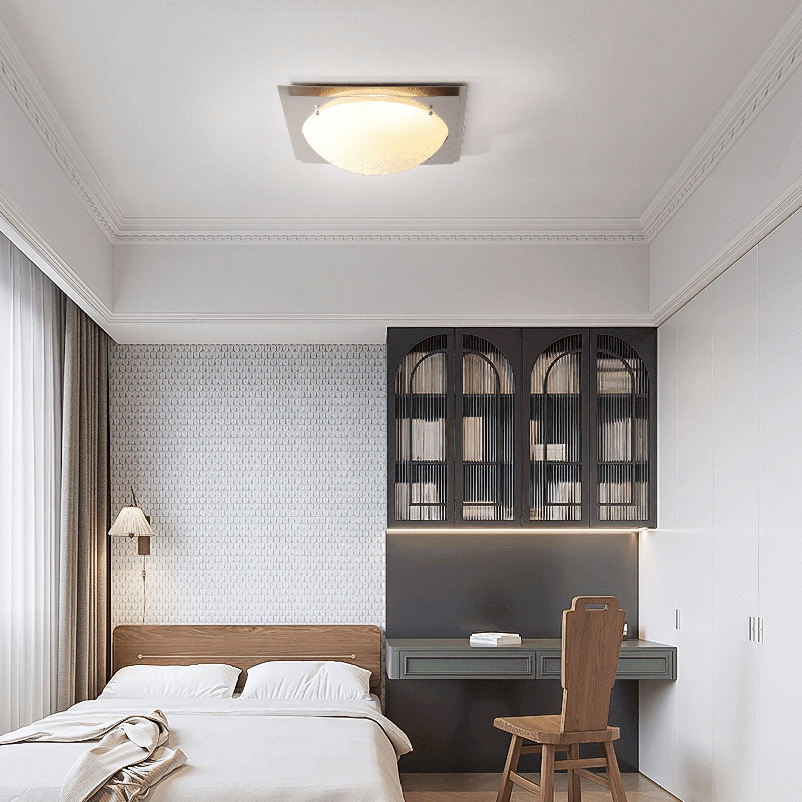 Vane Glass & steel Ceiling Lamp-Neutral Decor