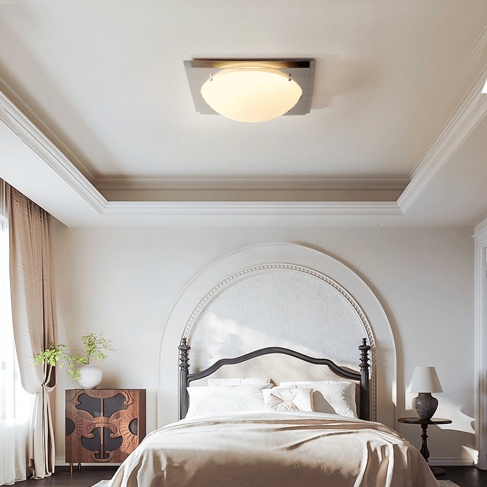 Vane Glass & steel Ceiling Lamp-Neutral Decor