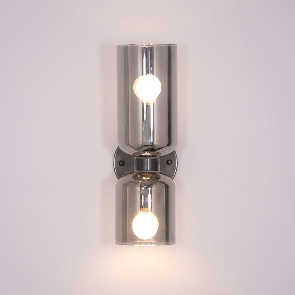Arisha Wall Lamp Simple Double-head, White/Blue/Gray/Chrome, Bedroom - Neutral Decor