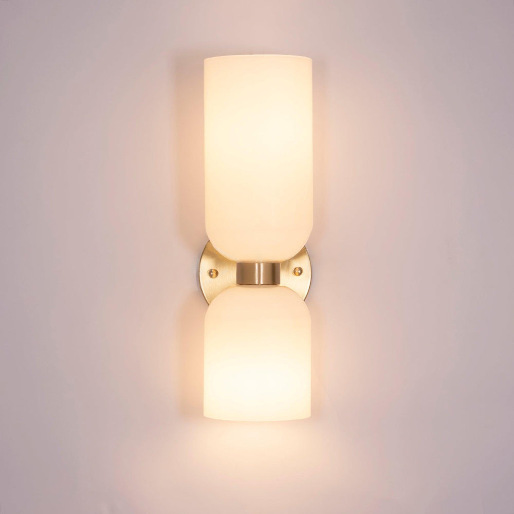 Arisha Wall Lamp Simple Double-head, White/Blue/Gray/Chrome, Bedroom - Neutral Decor