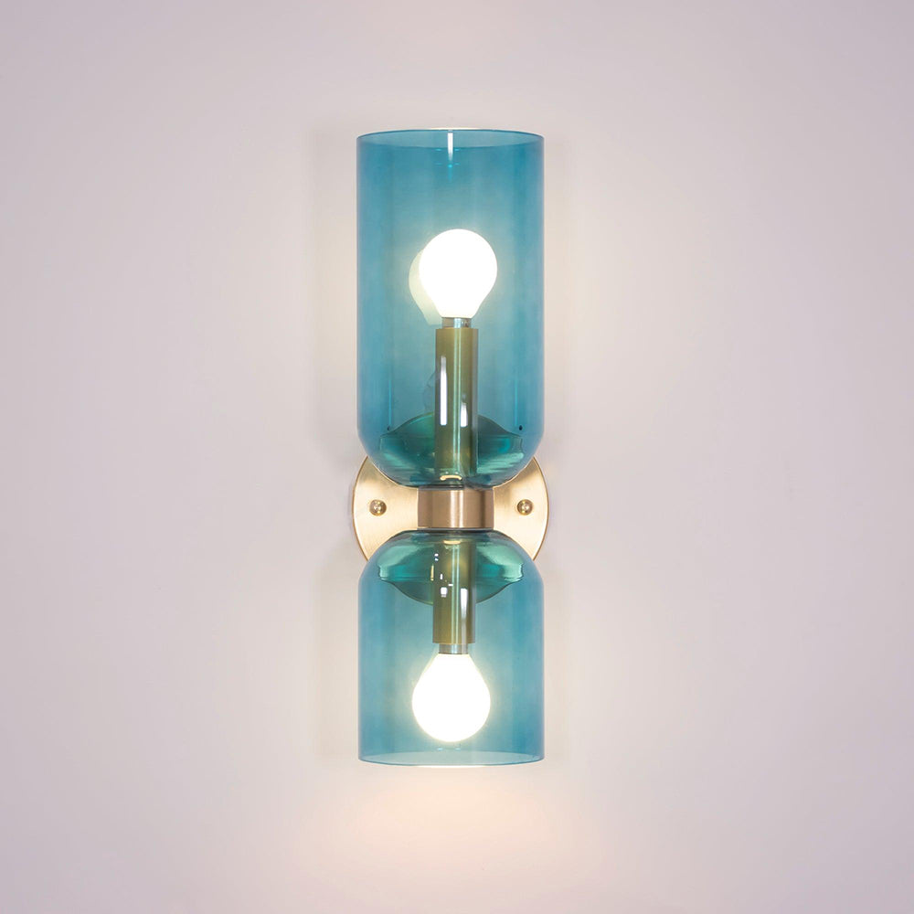 Arisha Wall Lamp Simple Double-head, White/Blue/Gray/Chrome, Bedroom - Neutral Decor