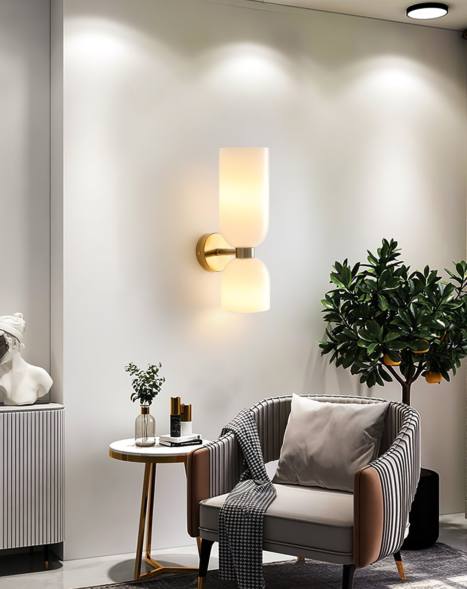 Zildes Nordic Art Plug-In Glass Wall Lamp-Neutral Decor