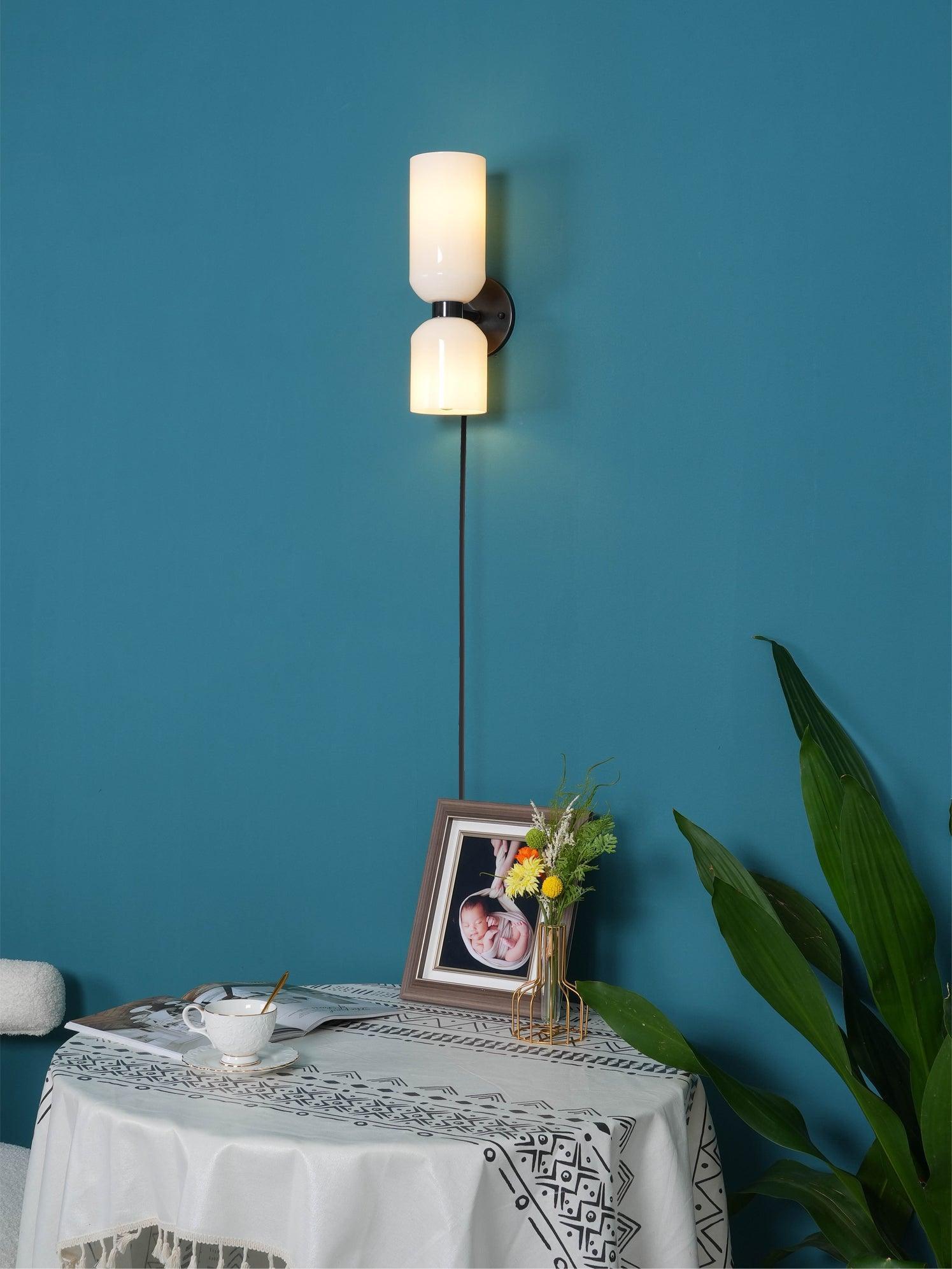 Zildes Nordic Art Plug-In Glass Wall Lamp-Neutral Decor