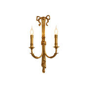 Front view of the Edith Brass Wall Lamp with two lights.