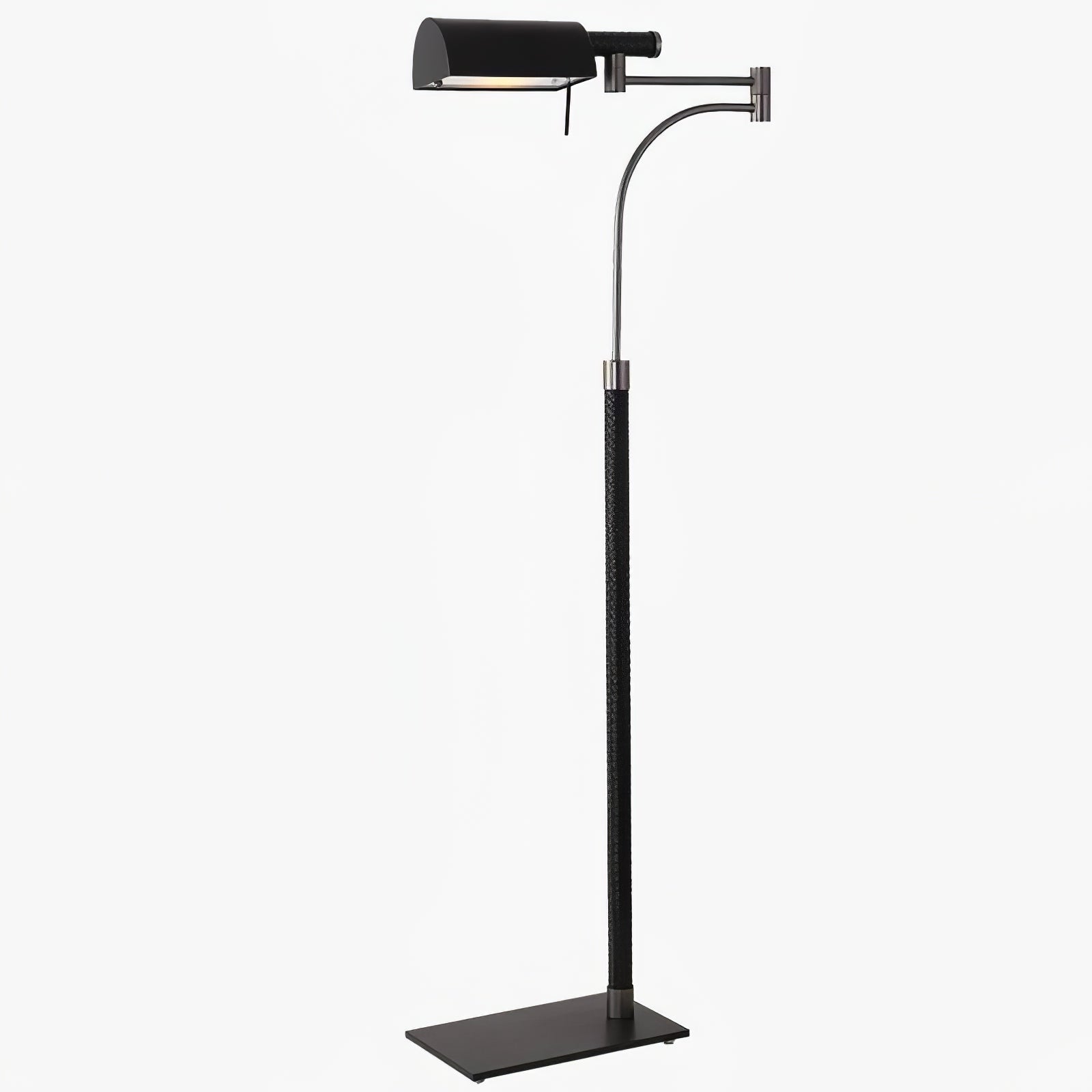 Bane Black Leather Floor Lamp-Neutral Decor