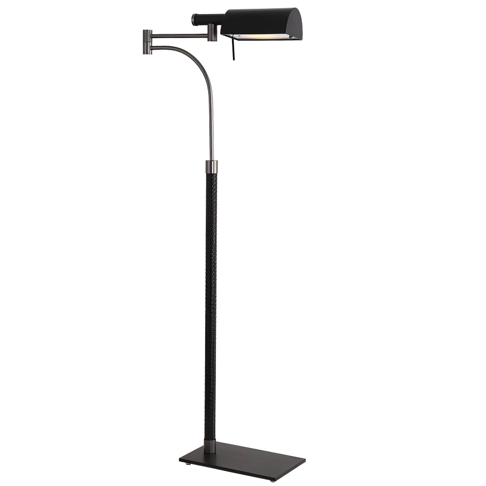 Bane Black Leather Floor Lamp-Neutral Decor