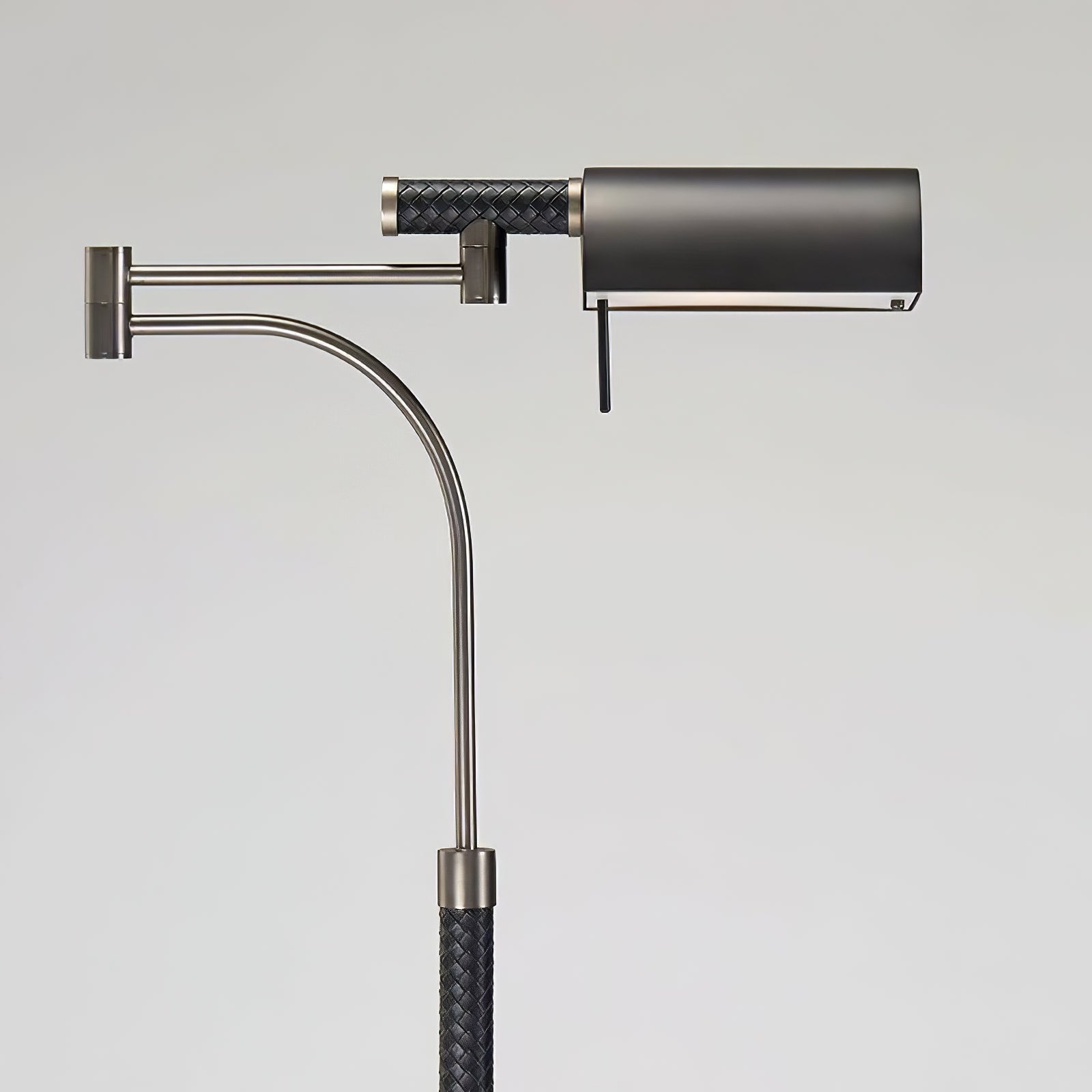 Bane Black Leather Floor Lamp-Neutral Decor