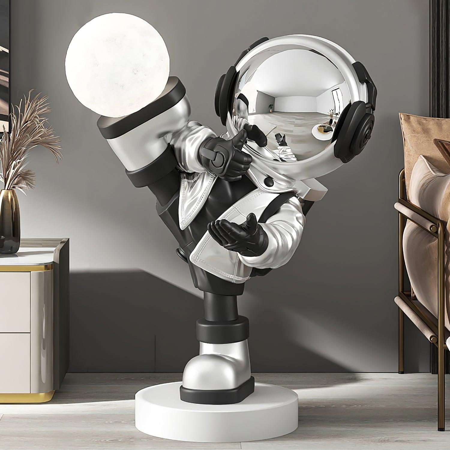 Arloril Astronaut Figurine Table Lamp-Neutral Decor