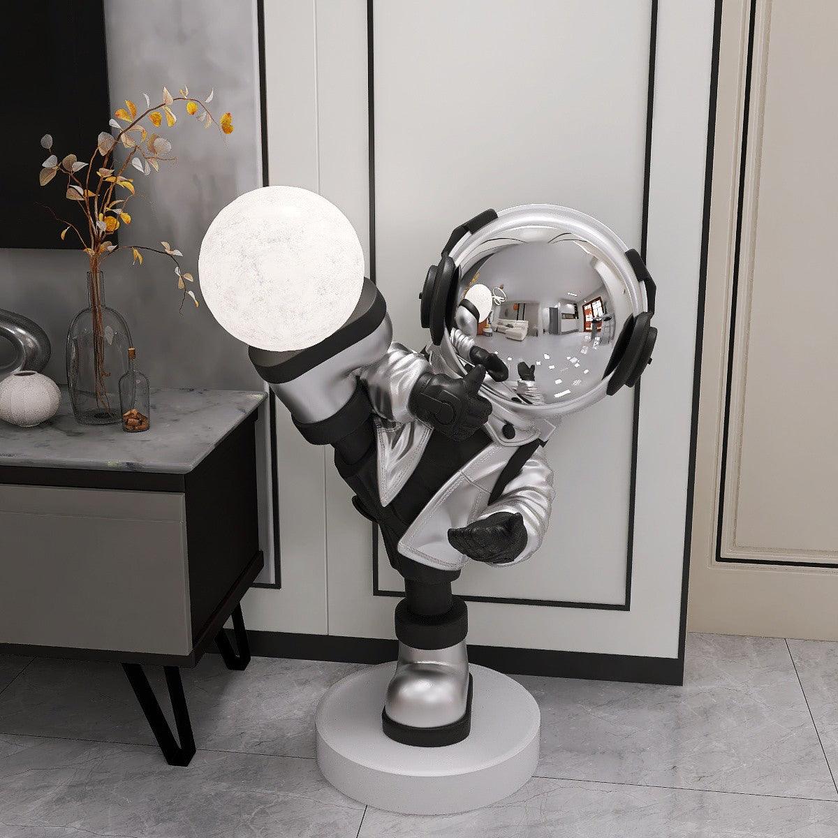 Arloril Astronaut Figurine Table Lamp-Neutral Decor