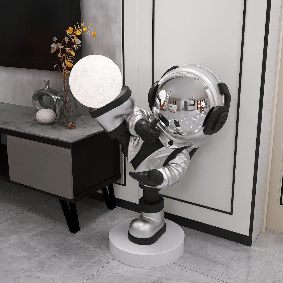 Arloril Astronaut Figurine Table Lamp-Neutral Decor