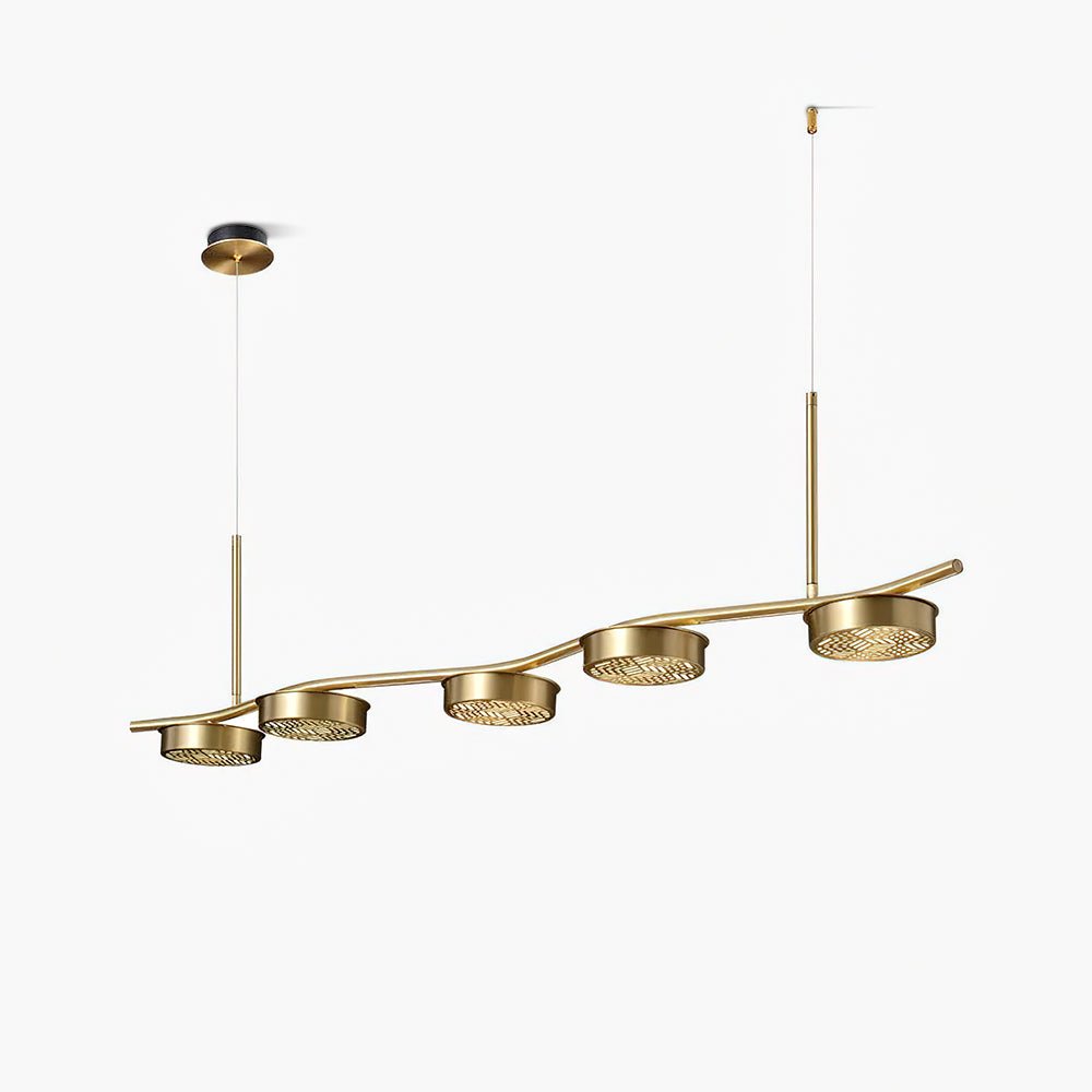 Aureus Sleek Brass Chandelier-Neutral Decor