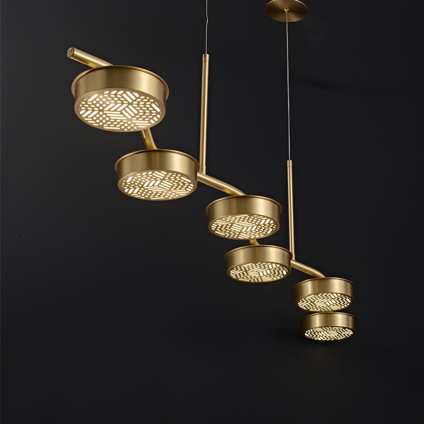 Aureus Sleek Brass Chandelier-Neutral Decor